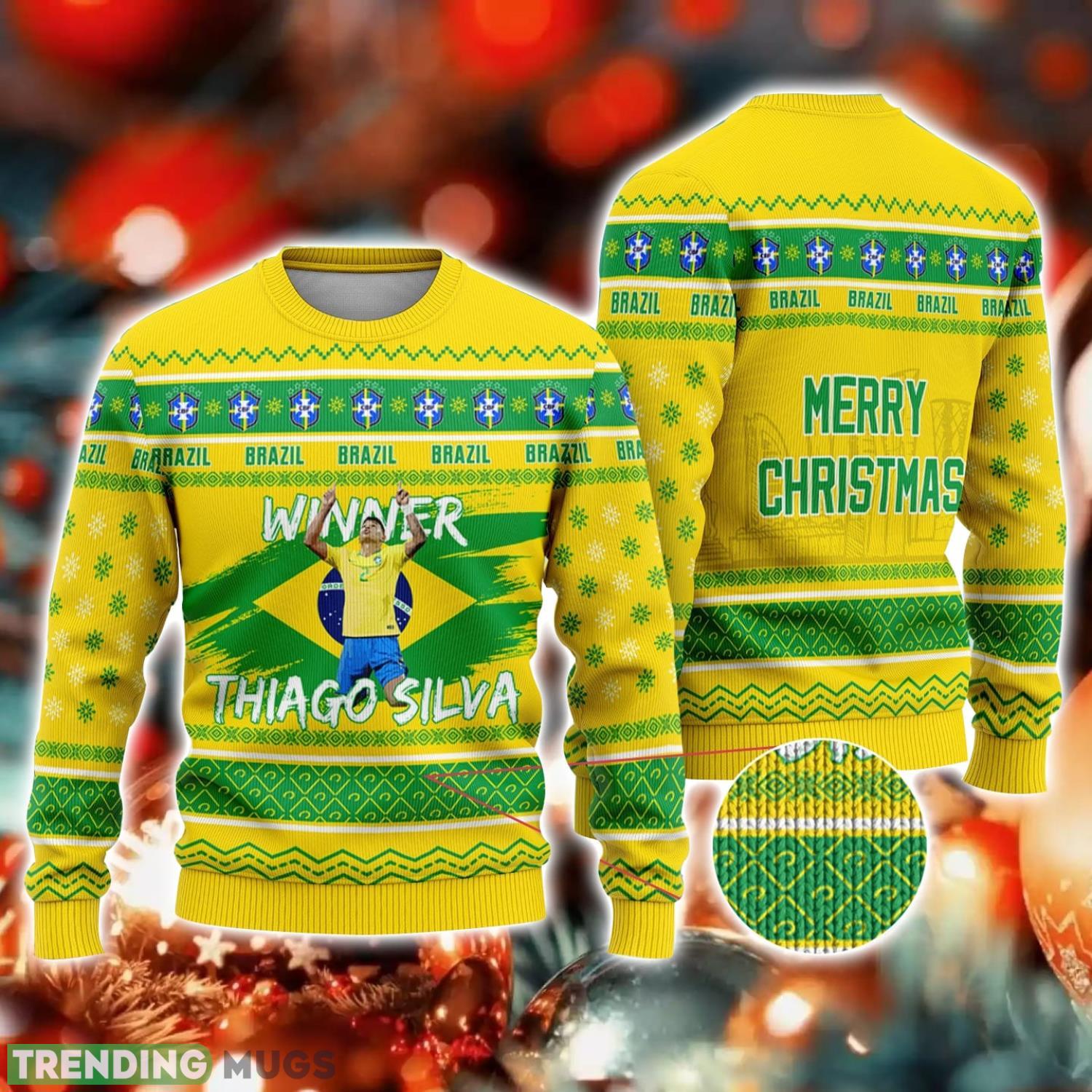 Brazil Thiago Silva FiFa World Cup Qatar 2022 Merry Ugly Christmas Sweater Christmas Gift For Sport Fans Product Photo 1 Brazil Thiago Silva FiFa World Cup Qatar 2022 Merry Ugly Christmas Sweater Christmas Gift For Sport Fans Product Photo 1