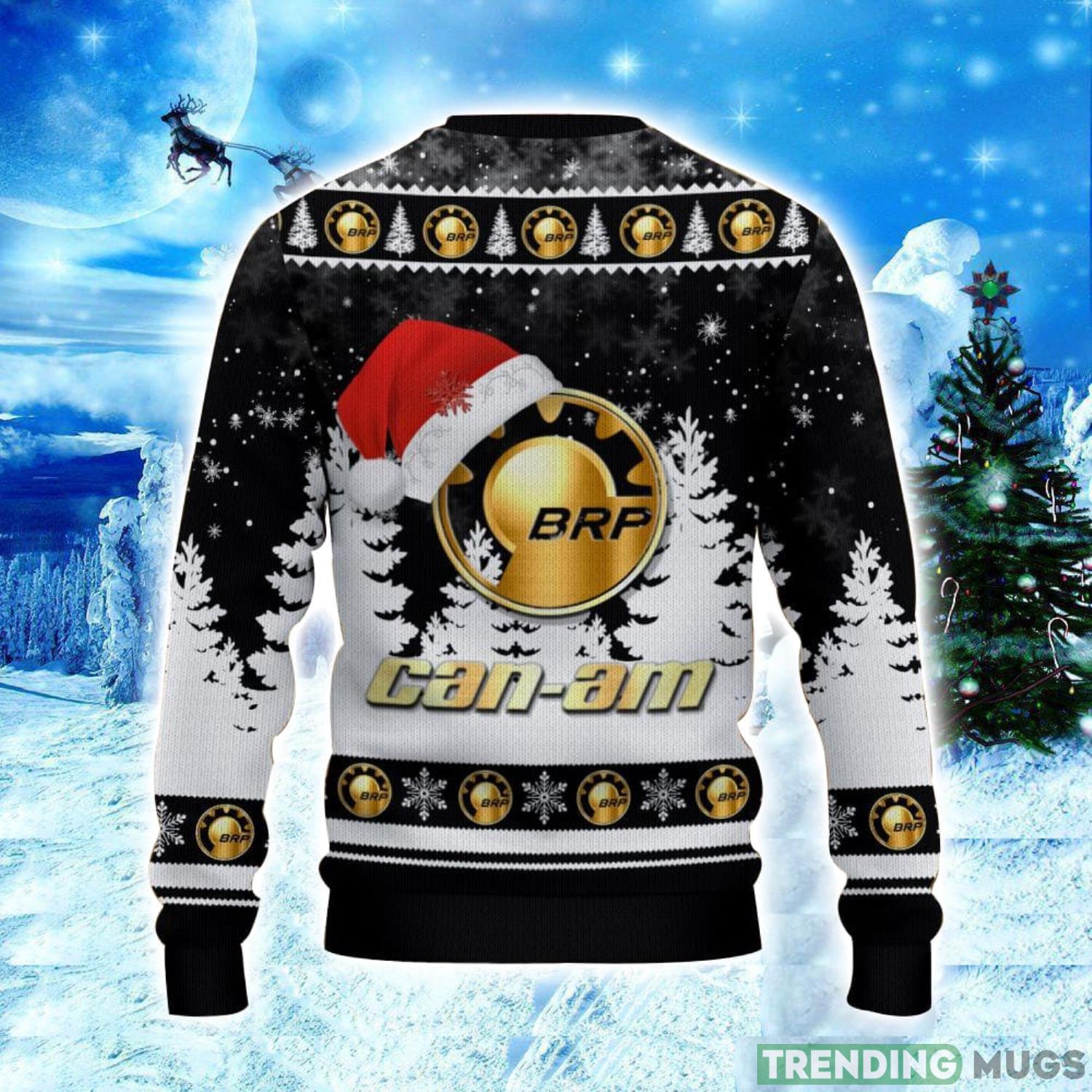 BRP Can Am Logo Wearing Santa Hat Christmas Gift Ugly Christmas Sweater Christmas Gift Ideas 3D Sweater BRP Can Am Logo Wearing Santa Hat Christmas Gift Ugly Christmas Sweater Christmas Gift Ideas 3D Sweater