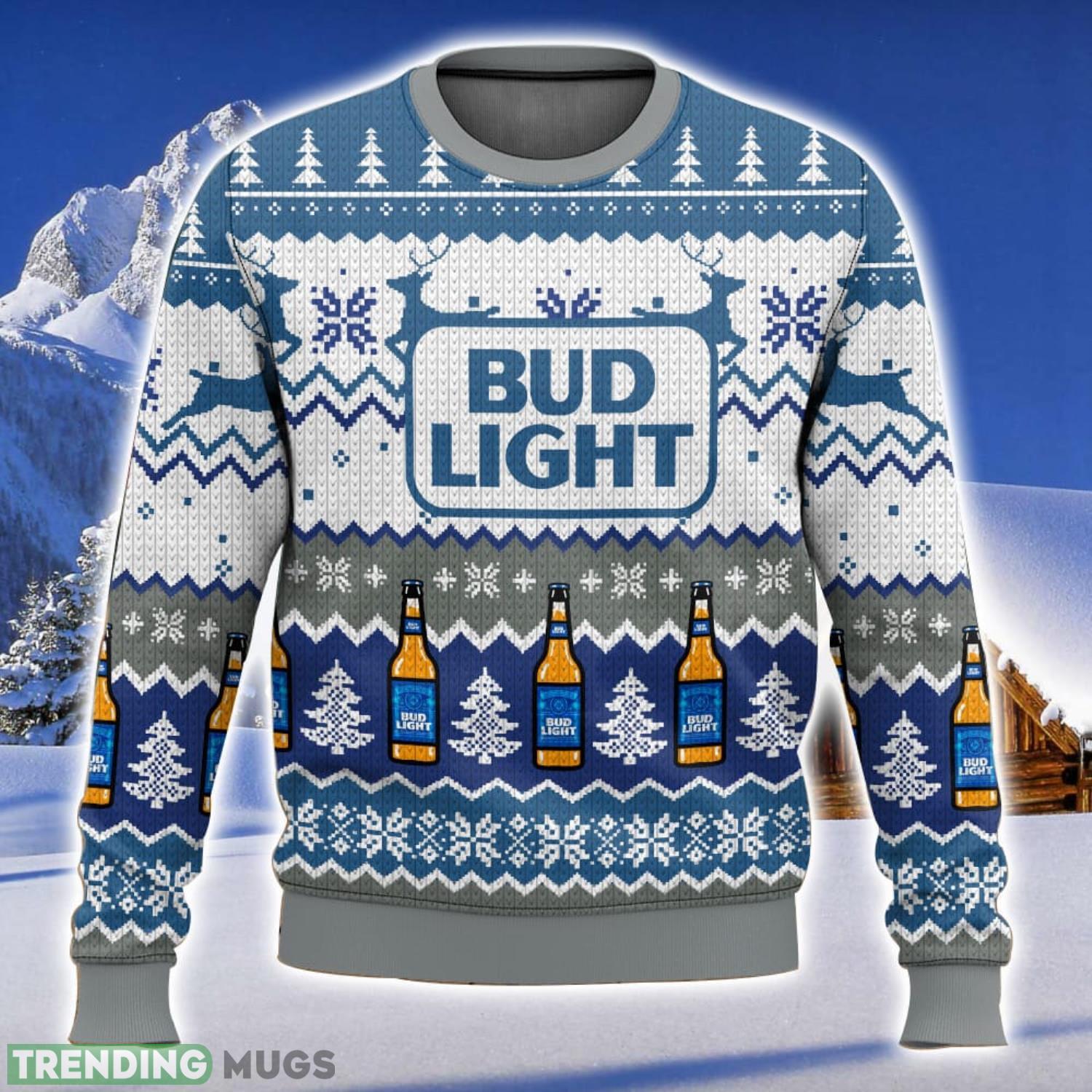 Bud Light All Over Printed Ugly Christmas Sweater 2023 Christmas Gift Ideas Holiday Gift Product Photo 1 Bud Light All Over Printed Ugly Christmas Sweater 2023 Christmas Gift Ideas Holiday Gift Product Photo 1
