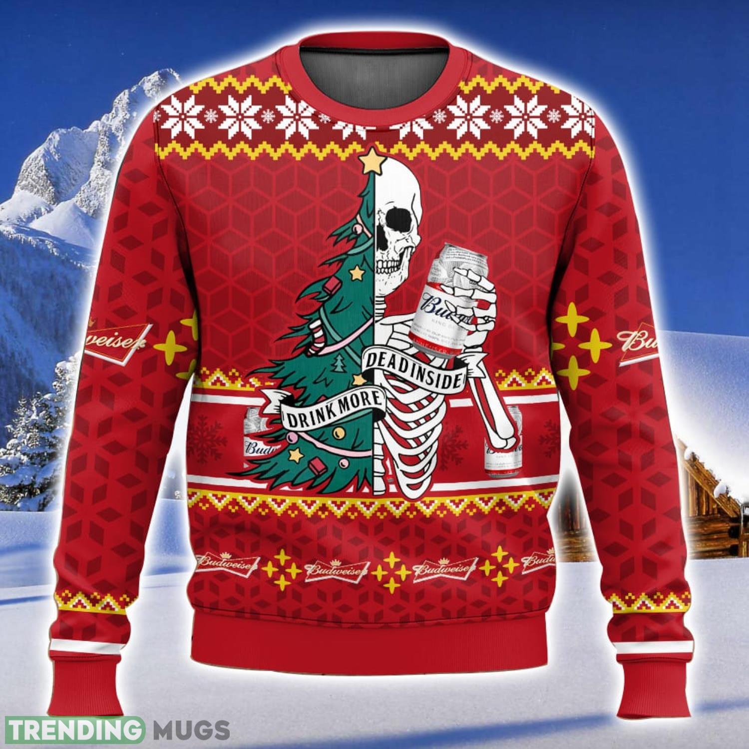 Budweiser Dead Inside All Over Printed Ugly Christmas Sweater 2023 Christmas Gift Ideas Holiday Gift Product Photo 1 Budweiser Dead Inside All Over Printed Ugly Christmas Sweater 2023 Christmas Gift Ideas Holiday Gift Product Photo 1