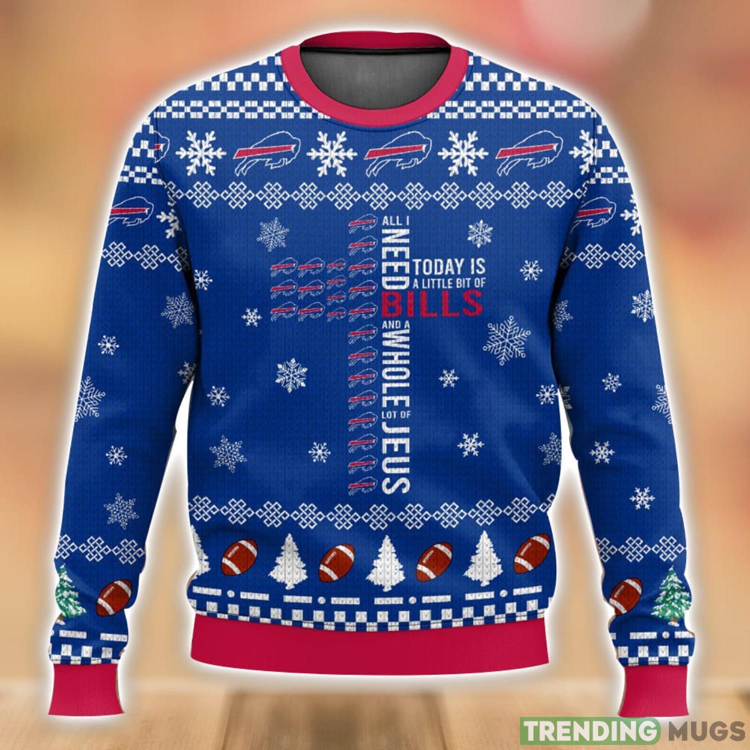 Buffalo Bills Cross Ugly Sweater 3D Printed Men And Women Christmas Gift Product Photo 1