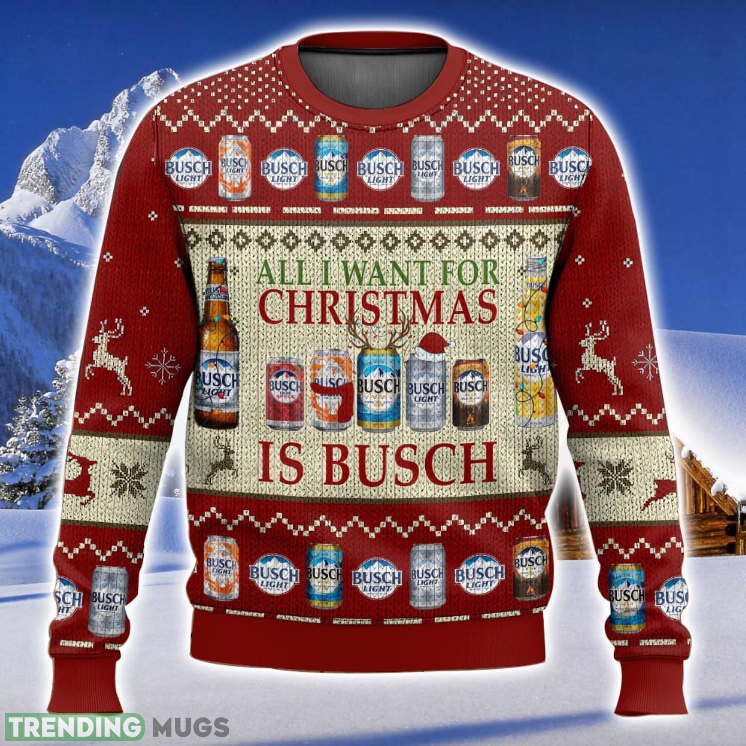 Busch Beer Christmas All Over Printed Ugly Christmas Sweater 2023 Christmas Gift Ideas Holiday Gift Product Photo 1 Busch Beer Christmas All Over Printed Ugly Christmas Sweater 2023 Christmas Gift Ideas Holiday Gift Product Photo 1