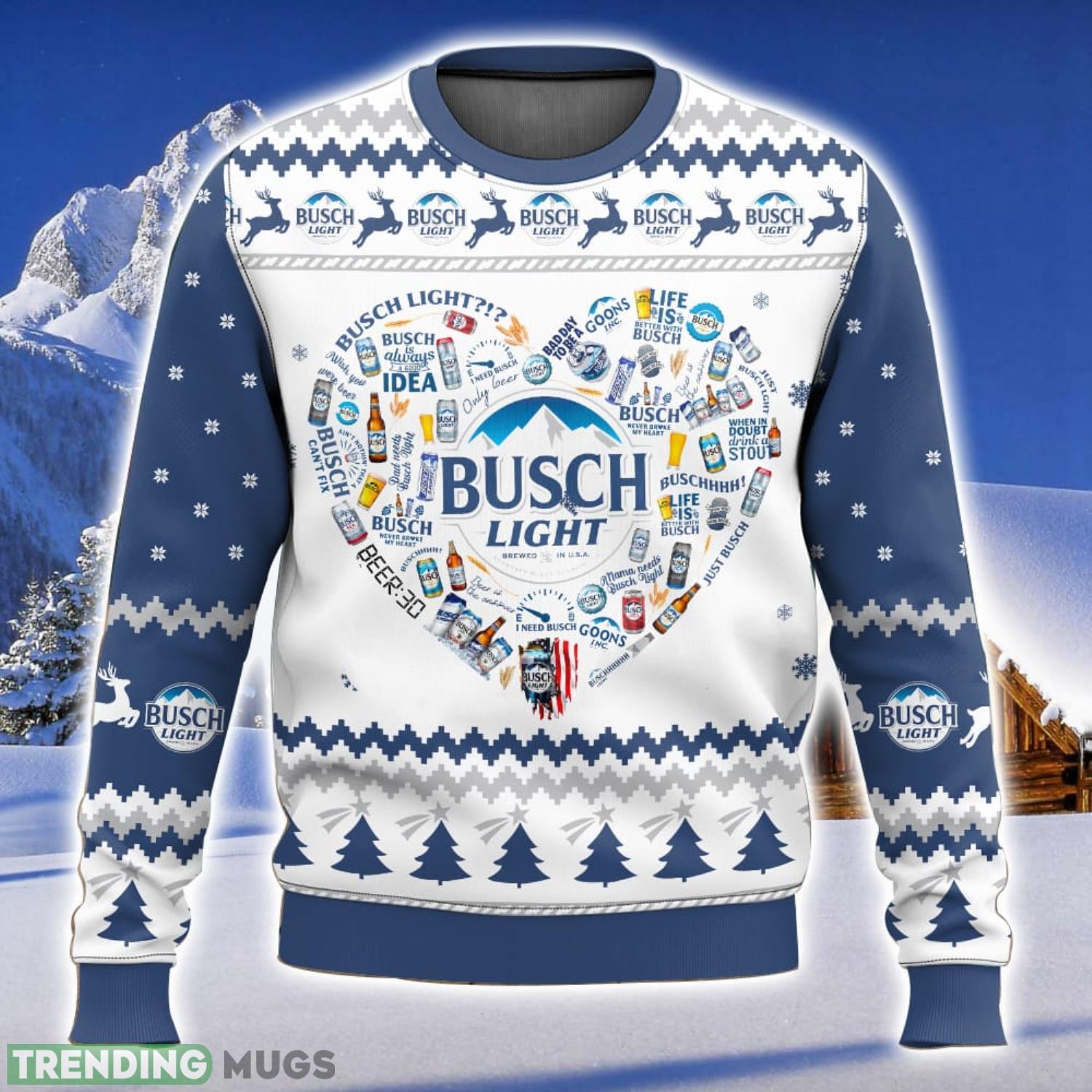 Busch Light Heart All Over Printed Ugly Christmas Sweater Xmas Christmas Gift For Men Women Product Photo 1 Busch Light Heart All Over Printed Ugly Christmas Sweater Xmas Christmas Gift For Men Women Product Photo 1