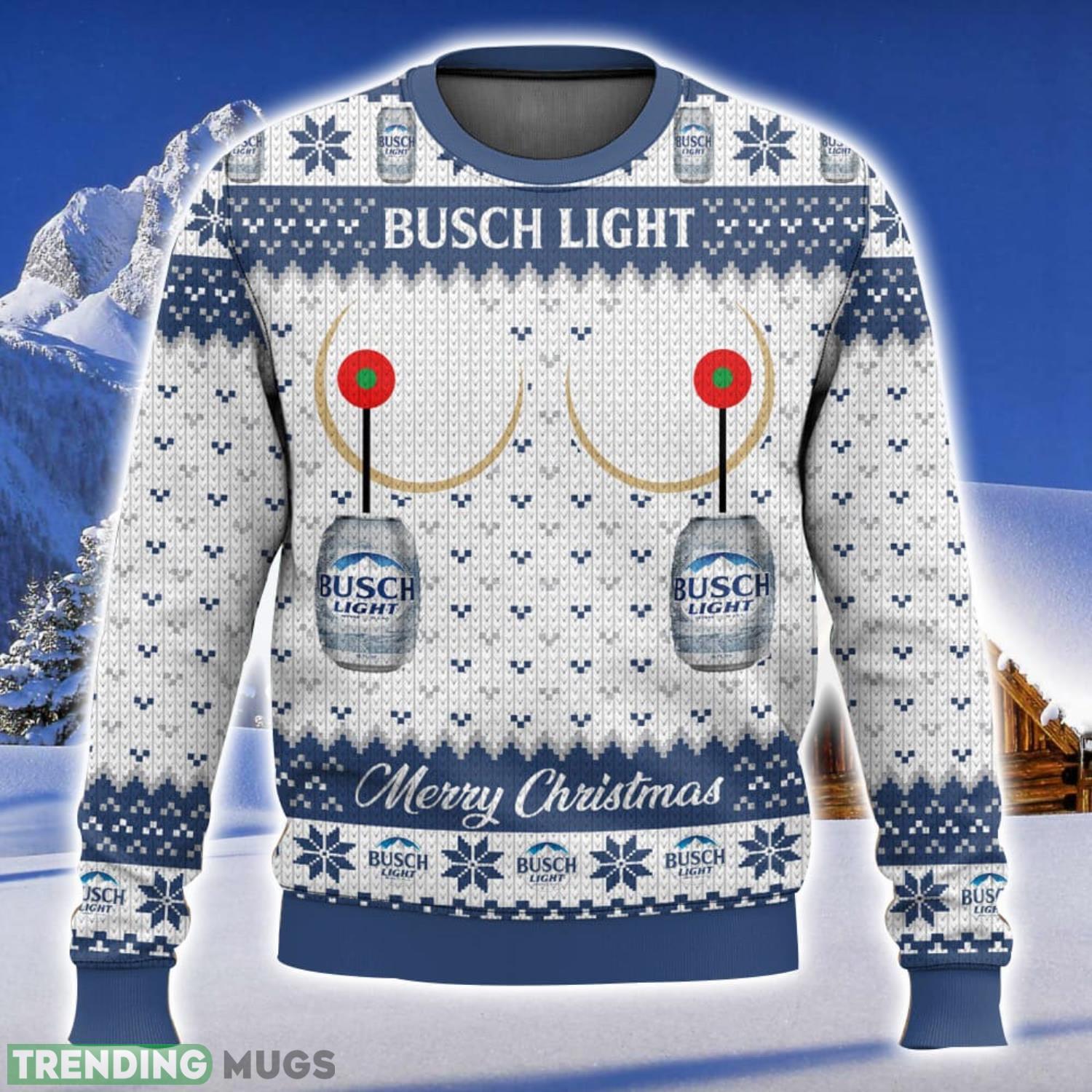 Busch Light Titties Funny All Over Printed Ugly Christmas Sweater 2023 Christmas Gift Ideas Holiday Gift Product Photo 1