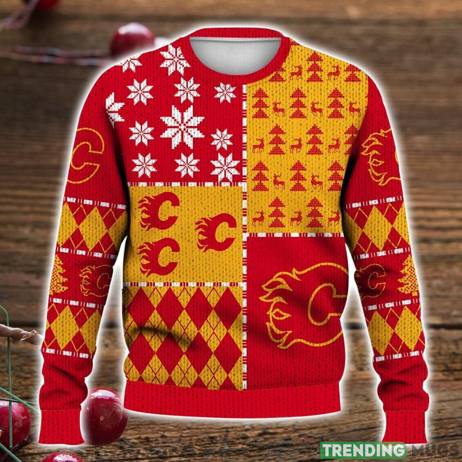 Calgary Flames Ice Hockey NHL Ugly Christmas Sweater Product Photo 1