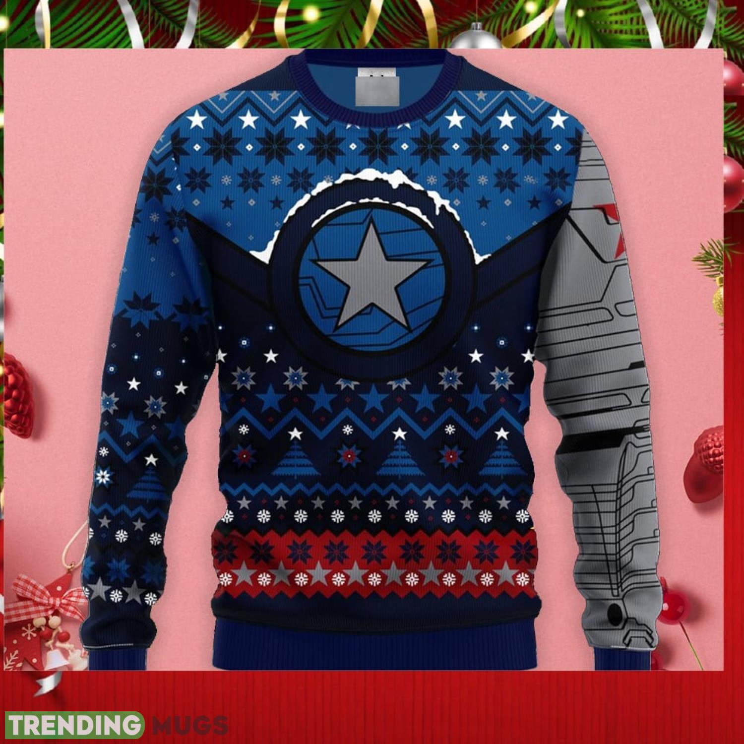 Captain America Ugly Christmas Sweater Men And Women Christmas Gift Product Photo 1 Captain America Ugly Christmas Sweater Men And Women Christmas Gift Product Photo 1