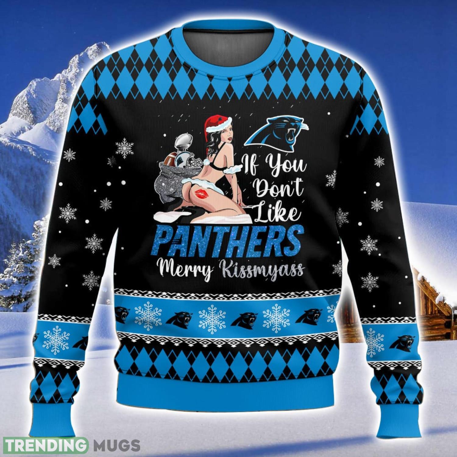 Carolina Panthers Kissmyass 3D All Over Printed Ugly Christmas Sweater Sport Fans Christmas Gift Product Photo 1 Carolina Panthers Kissmyass 3D All Over Printed Ugly Christmas Sweater Sport Fans Christmas Gift Product Photo 1