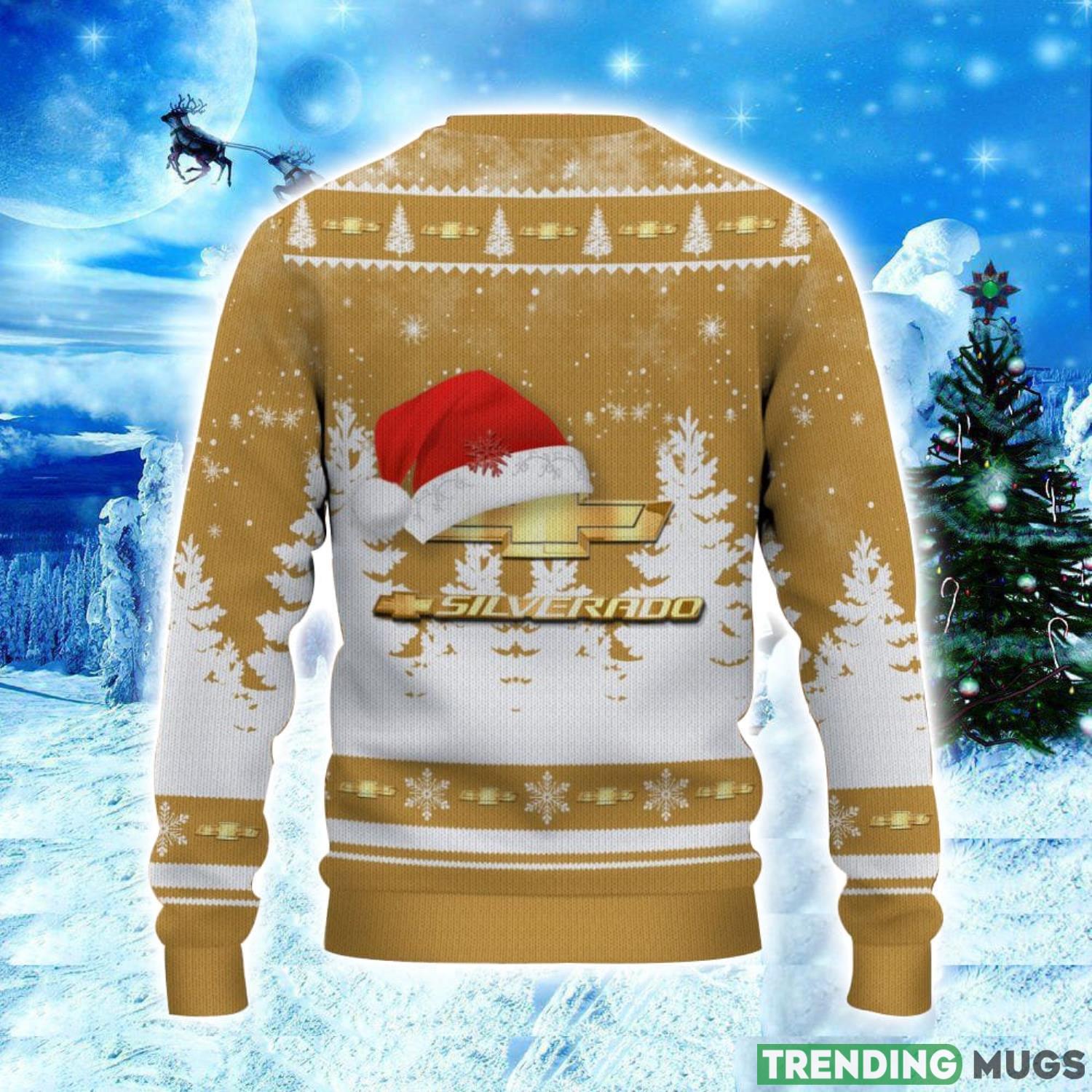 Chevrolet Silverado Logo Wearing Santa Hat Christmas Gift Ugly Christmas Sweater Christmas Gift Ideas 3D Sweater Chevrolet Silverado Logo Wearing Santa Hat Christmas Gift Ugly Christmas Sweater Christmas Gift Ideas 3D Sweater