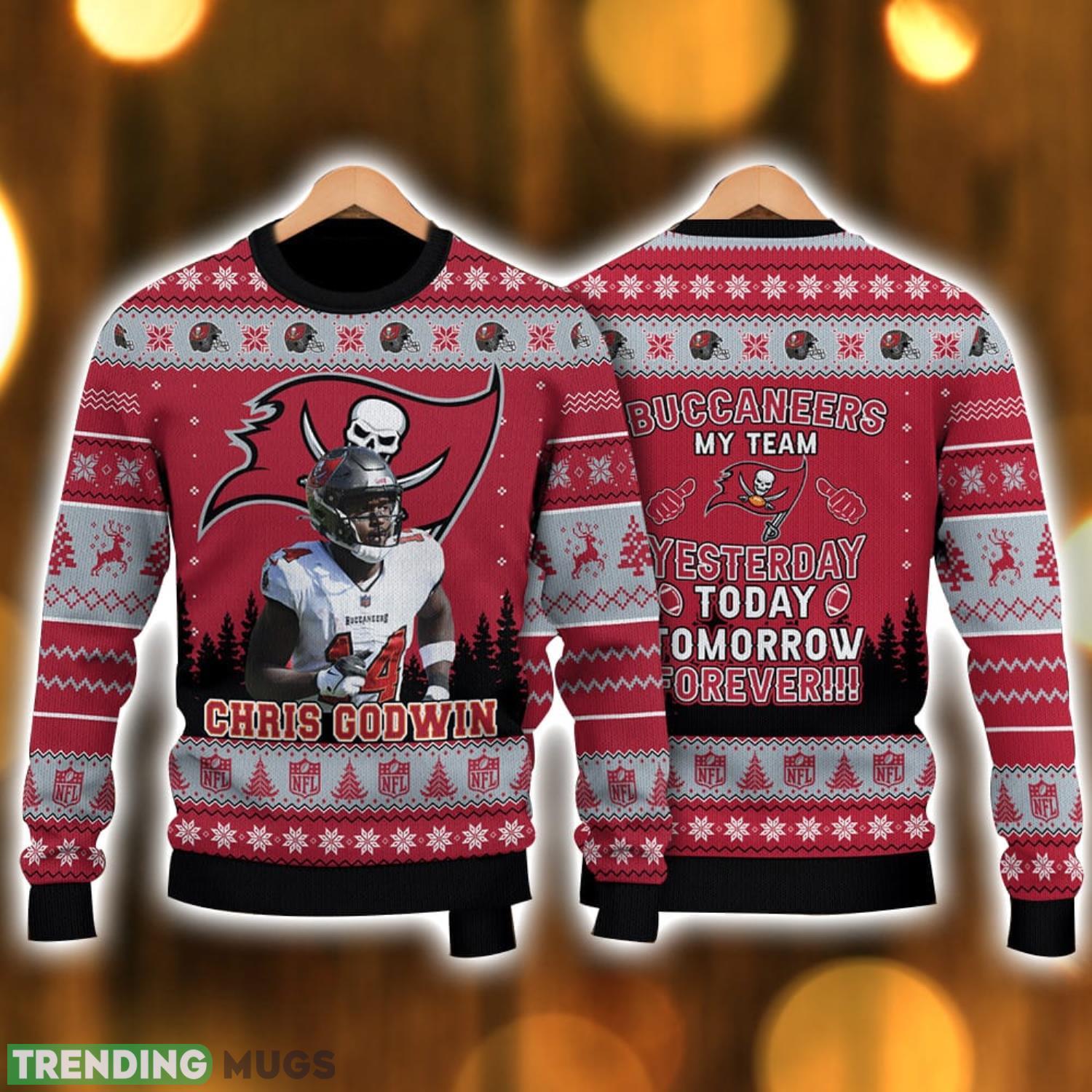 Chris Godwin Tampa Bay Buccaneers My Team Forever NFL Ugly Christmas Sweater Christmas Gift For Sport Fans Product Photo 1 Chris Godwin Tampa Bay Buccaneers My Team Forever NFL Ugly Christmas Sweater Christmas Gift For Sport Fans Product Photo 1