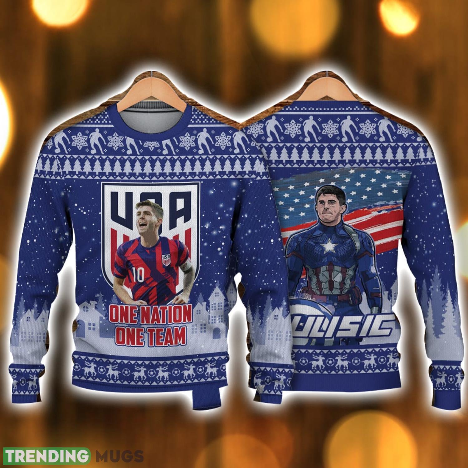 Christian Pulisic USMNT FiFa World Cup Qatar 2022 Ugly Christmas Sweater Christmas Gift For Sport Fans Product Photo 1 Christian Pulisic USMNT FiFa World Cup Qatar 2022 Ugly Christmas Sweater Christmas Gift For Sport Fans Product Photo 1