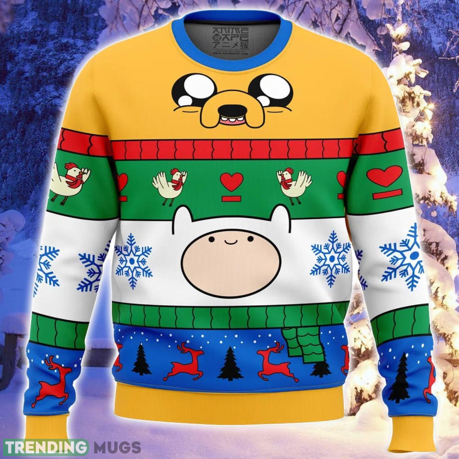 Christmas Finn and Jake Adventure Time Ugly Christmas Sweater Holiday Gift Christmas Sweater Product Photo 1 Christmas Finn and Jake Adventure Time Ugly Christmas Sweater Holiday Gift Christmas Sweater Product Photo 1