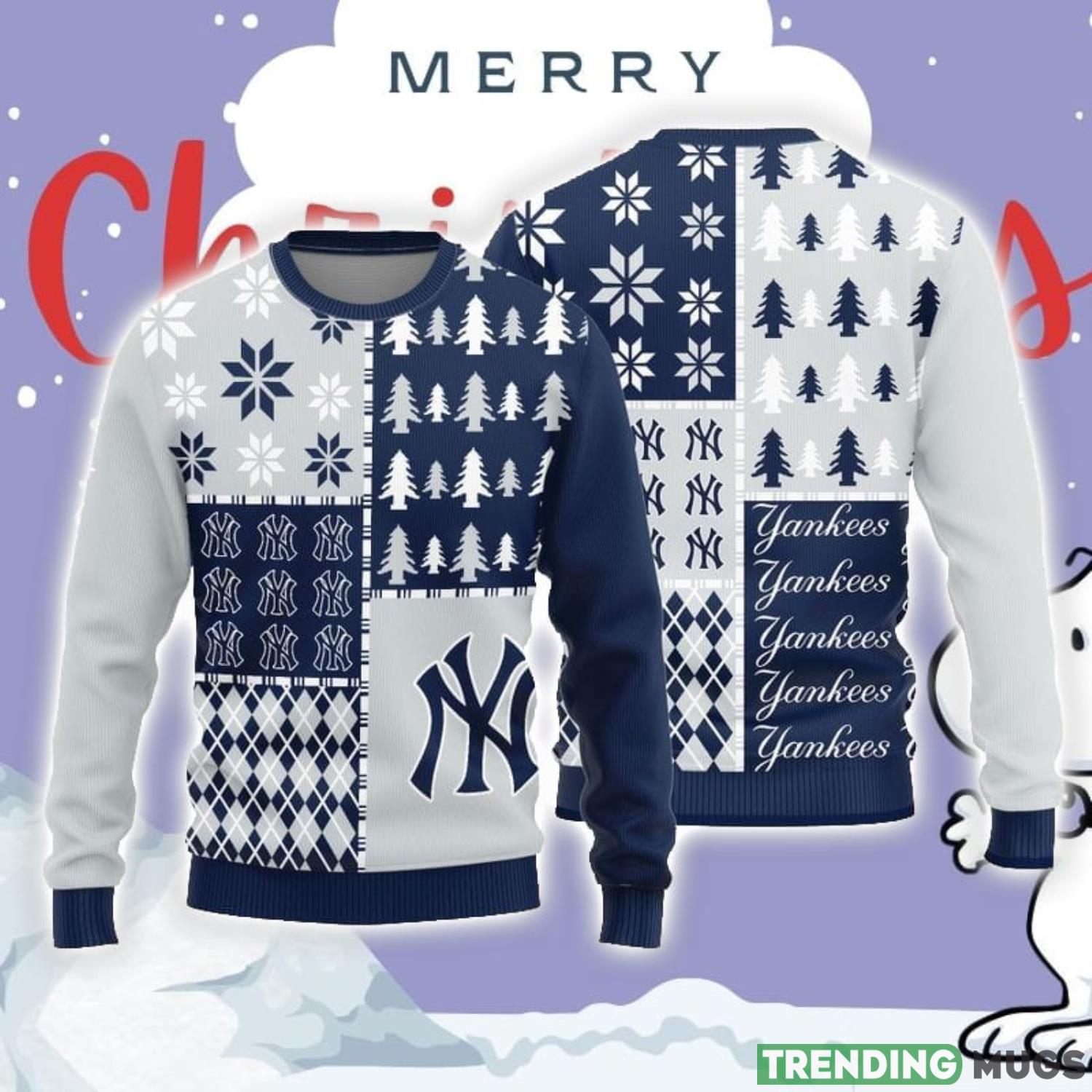 Christmas Sweater York Yankees Christmas Pine Trees Pattern Limited Edition 3D Sweater Product Photo 1 Christmas Sweater York Yankees Christmas Pine Trees Pattern Limited Edition 3D Sweater Product Photo 1