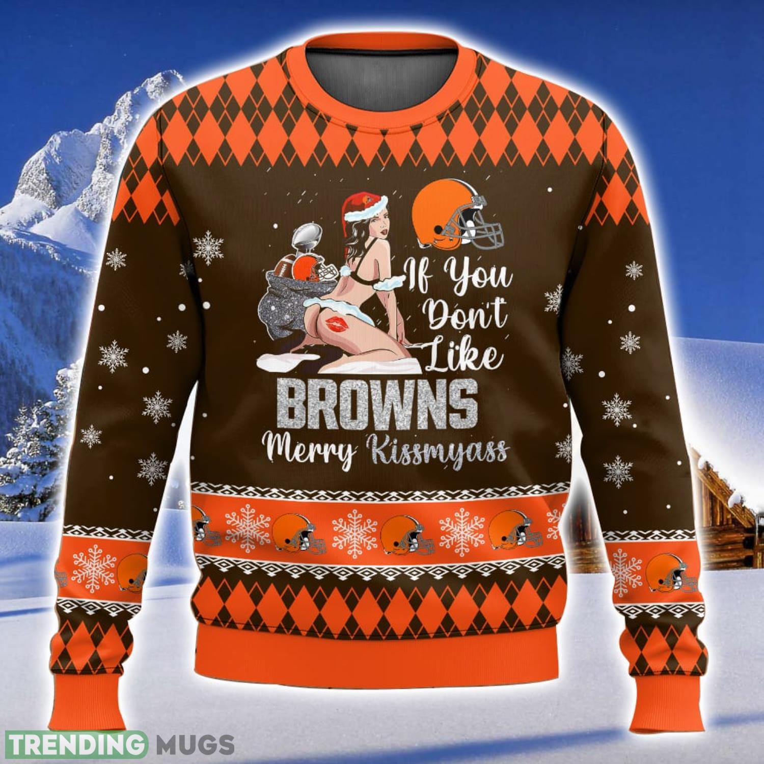 Cleveland Browns Kissmyass 3D All Over Printed Ugly Christmas Sweater Sport Fans Christmas Gift Product Photo 1 Cleveland Browns Kissmyass 3D All Over Printed Ugly Christmas Sweater Sport Fans Christmas Gift Product Photo 1