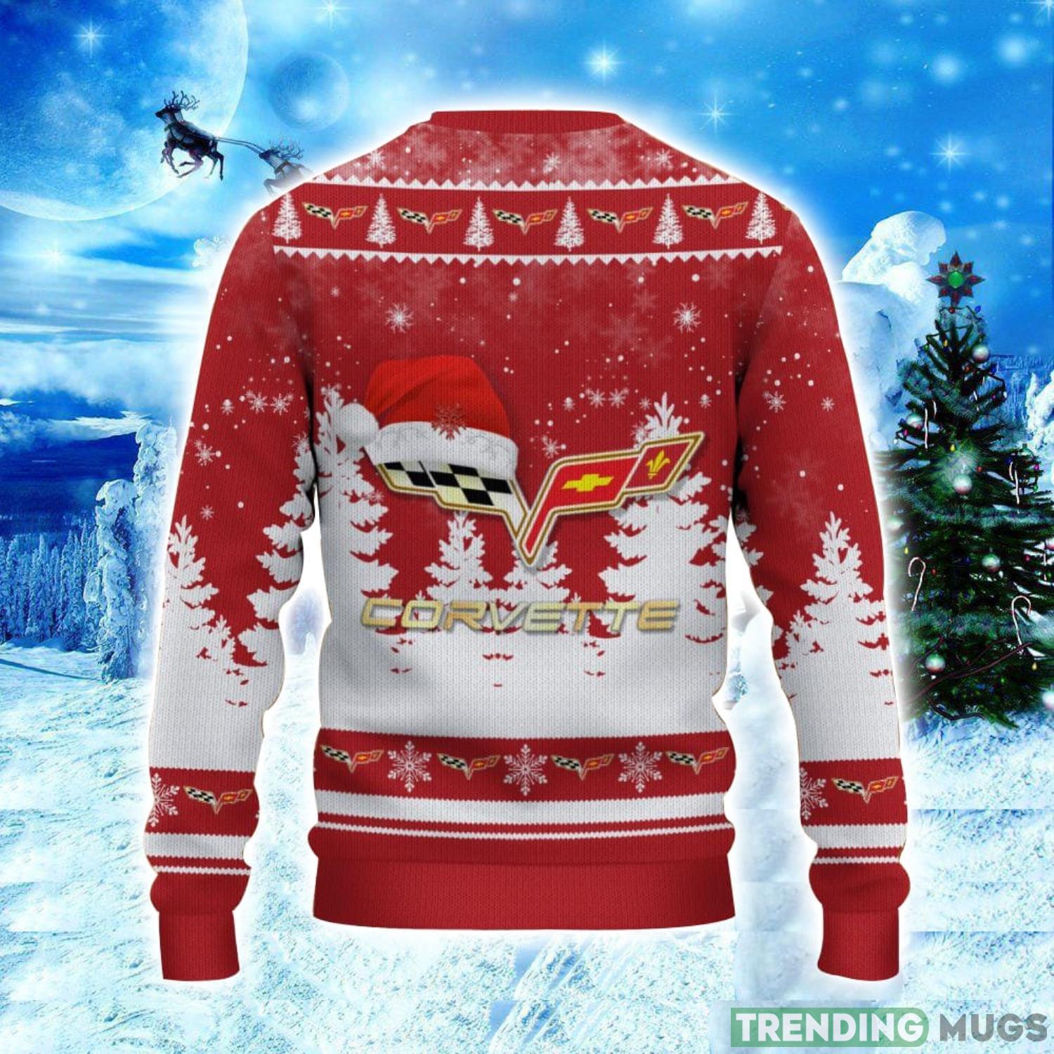 Corvette C6 Logo Wearing Santa Hat Christmas Gift Ugly Christmas Sweater Christmas Gift Ideas 3D Sweater Corvette C6 Logo Wearing Santa Hat Christmas Gift Ugly Christmas Sweater Christmas Gift Ideas 3D Sweater