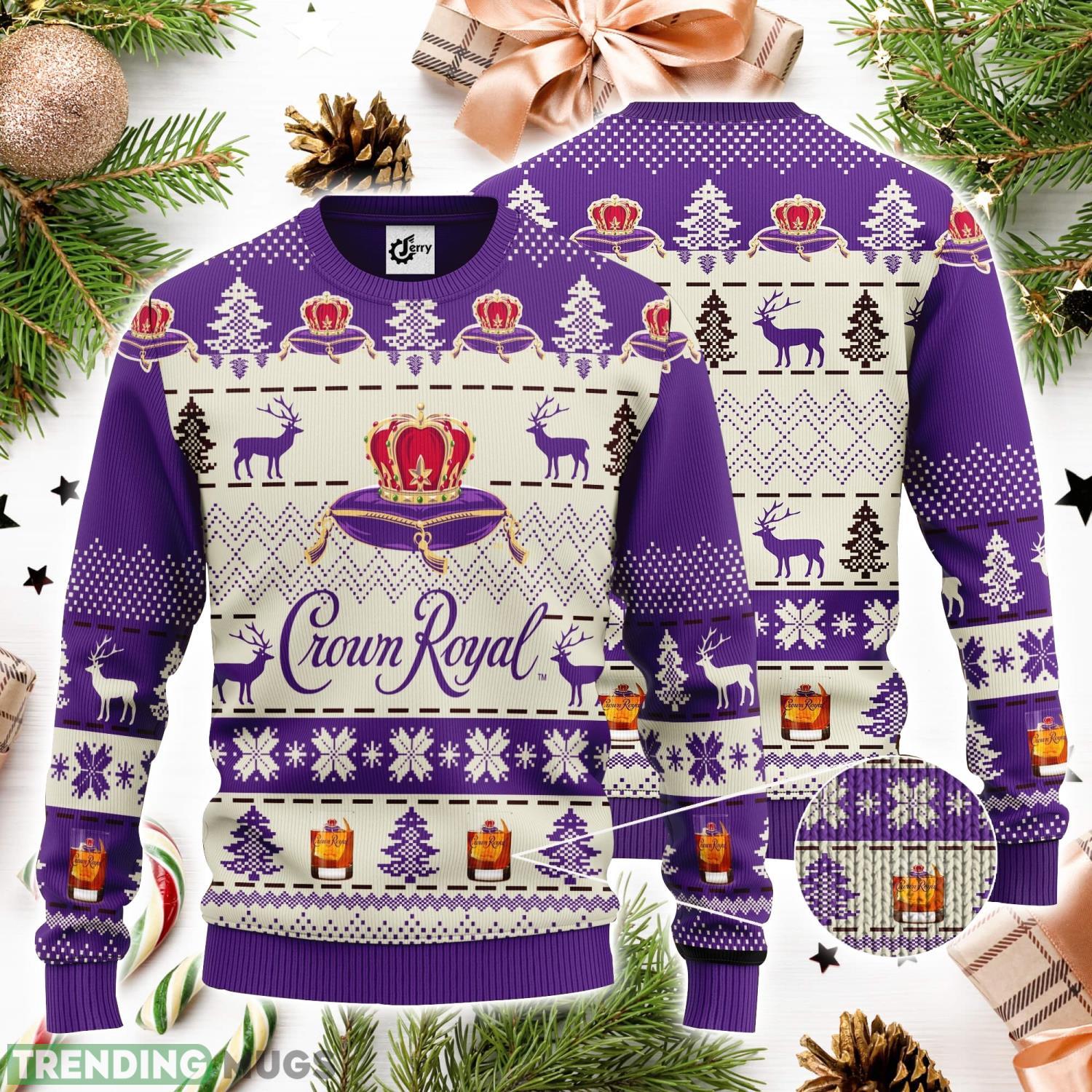Crown Royal Reindeer Pattern 3D Ugly Christmas Sweater Unisex Sweater Christmas Gift Product Photo 1 Crown Royal Reindeer Pattern 3D Ugly Christmas Sweater Unisex Sweater Christmas Gift Product Photo 1