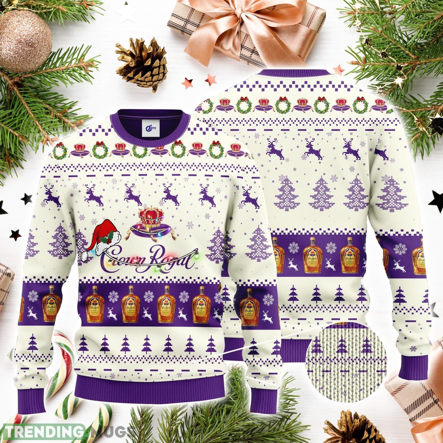 Crown Royal Santa Hat Christmas 3D Ugly Christmas Sweater Unisex Sweater Christmas Gift Product Photo 1 Crown Royal Santa Hat Christmas 3D Ugly Christmas Sweater Unisex Sweater Christmas Gift Product Photo 1