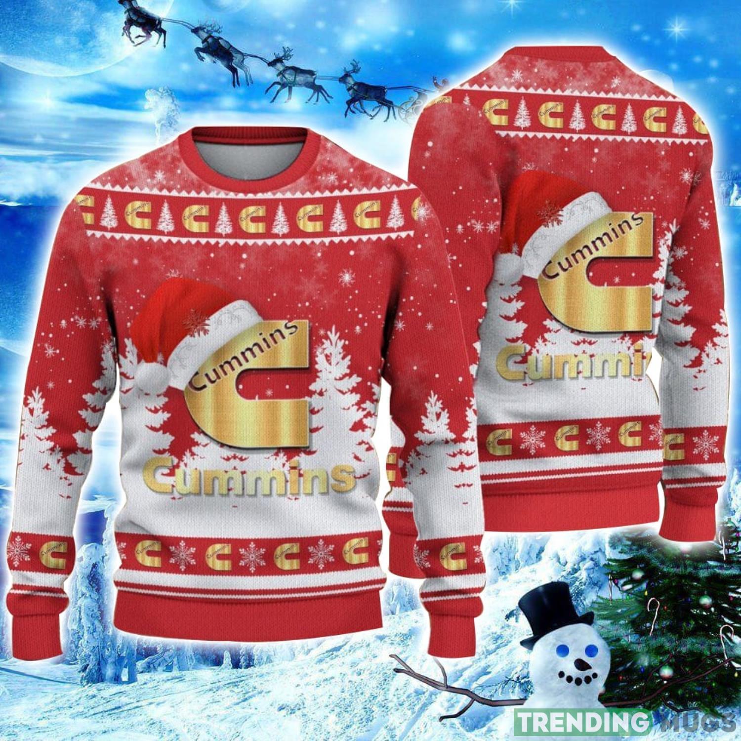 Cummins Logo Wearing Santa Hat Christmas Gift Ugly Christmas Sweater Christmas Gift Ideas Product Photo 1 Cummins Logo Wearing Santa Hat Christmas Gift Ugly Christmas Sweater Christmas Gift Ideas Product Photo 1