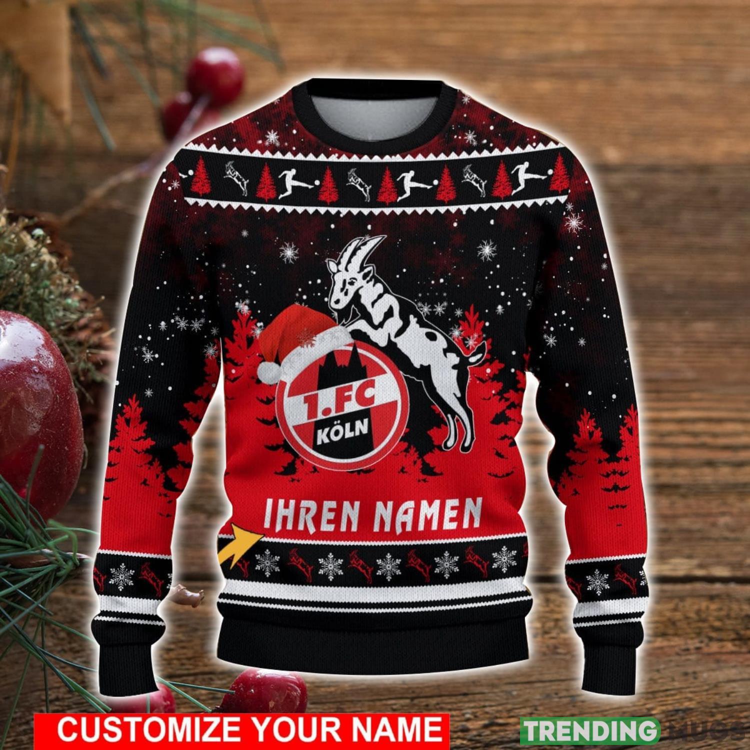 Custom Name 1. FC Koln Christmas Sweater For Men And Women Ugly Sweater 3D Sweater Custom Name 1. FC Koln Christmas Sweater For Men And Women Ugly Sweater 3D Sweater