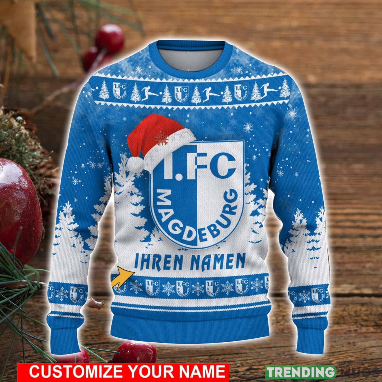 Custom Name 1. FC Magdeburg Christmas Sweater For Men And Women Ugly Sweater 3D Sweater Custom Name 1. FC Magdeburg Christmas Sweater For Men And Women Ugly Sweater 3D Sweater