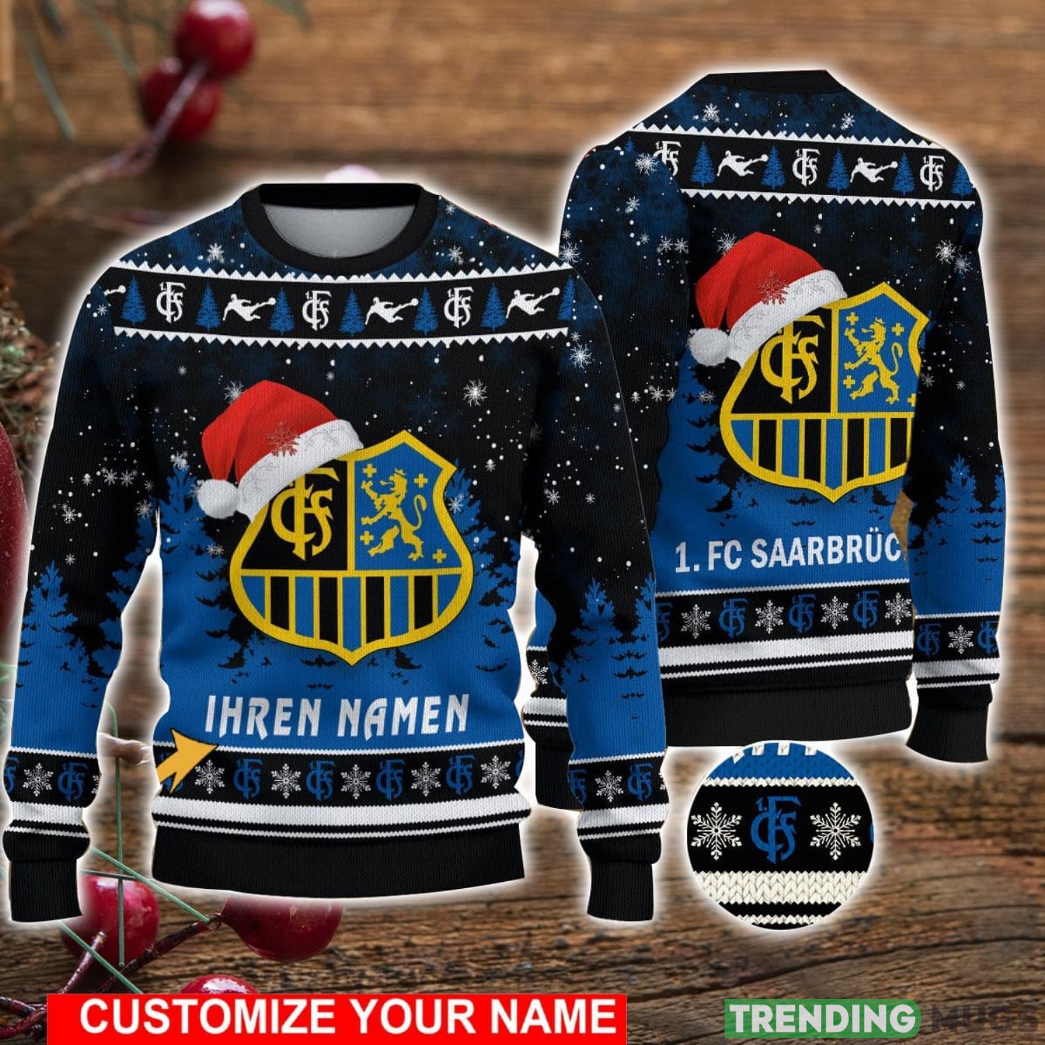Custom Name 1. FC Saarbrucken Christmas Sweater For Men And Women Ugly Sweater Product Photo 1 Custom Name 1. FC Saarbrucken Christmas Sweater For Men And Women Ugly Sweater Product Photo 1