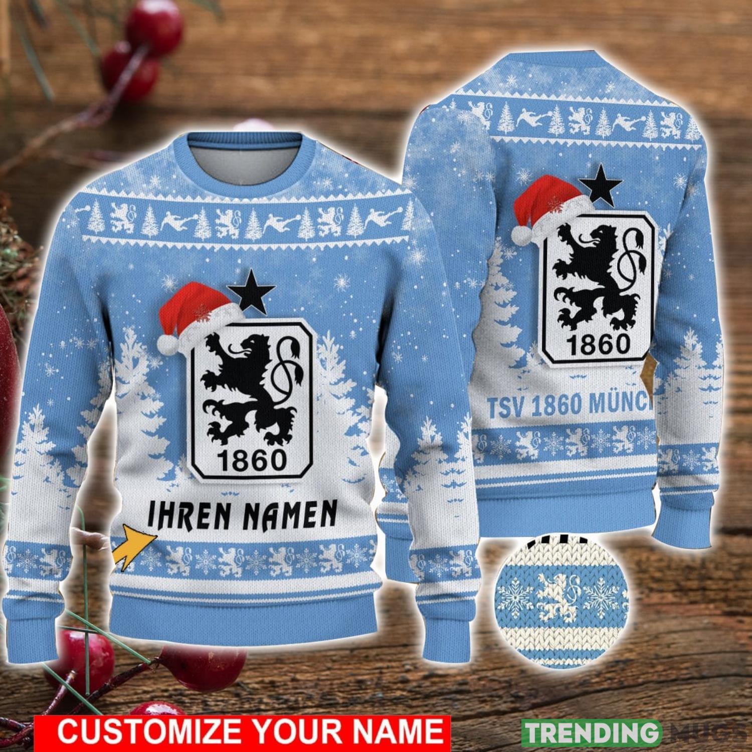 Custom Name 1860 Munich Christmas Sweater For Men And Women Ugly Sweater Product Photo 1 Custom Name 1860 Munich Christmas Sweater For Men And Women Ugly Sweater Product Photo 1