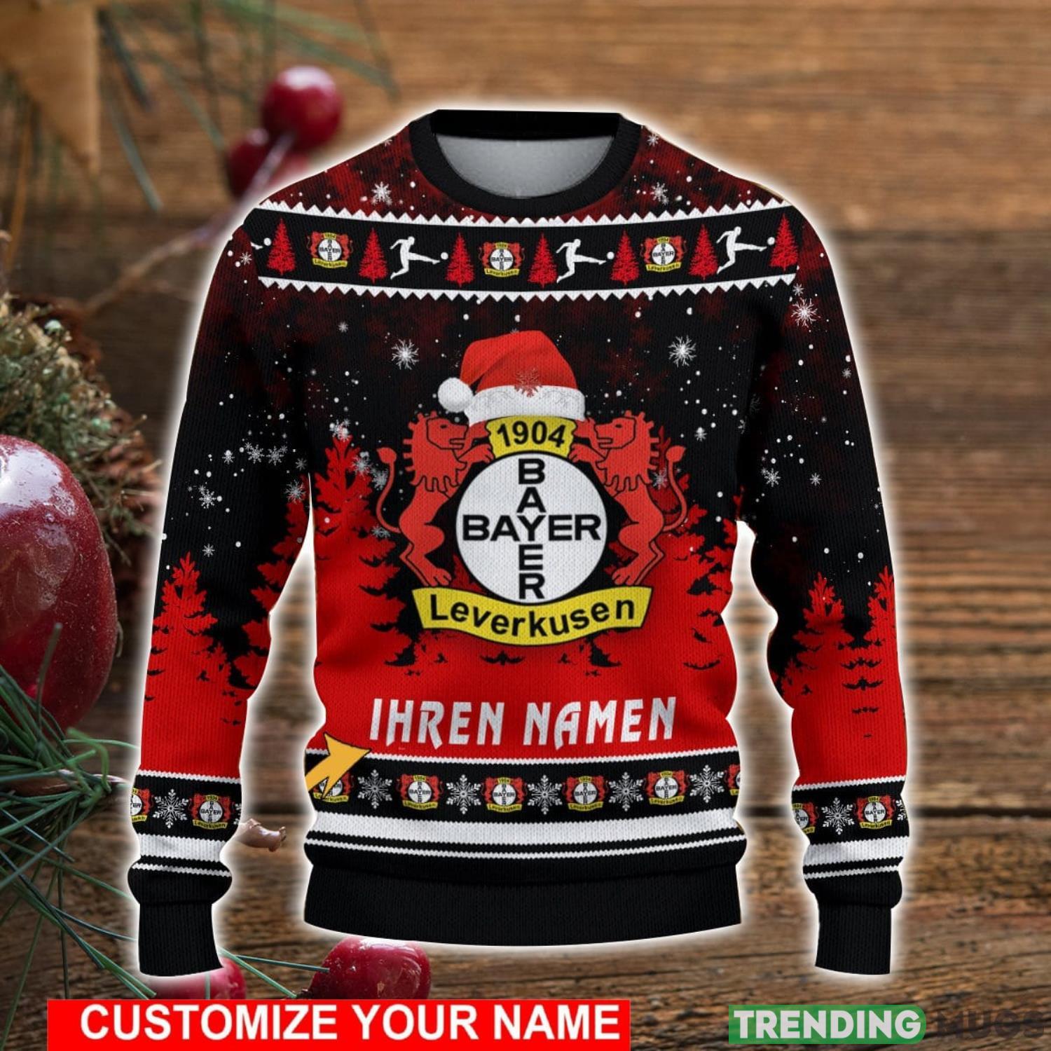 Custom Name Bayer 04 Leverkusen Christmas Sweater For Men And Women Ugly Sweater 3D Sweater Custom Name Bayer 04 Leverkusen Christmas Sweater For Men And Women Ugly Sweater 3D Sweater