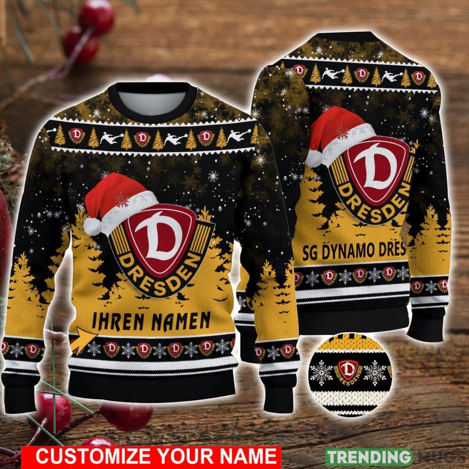 Custom Name Dynamo Dresden Christmas Sweater For Men And Women Ugly Sweater Product Photo 1 Custom Name Dynamo Dresden Christmas Sweater For Men And Women Ugly Sweater Product Photo 1
