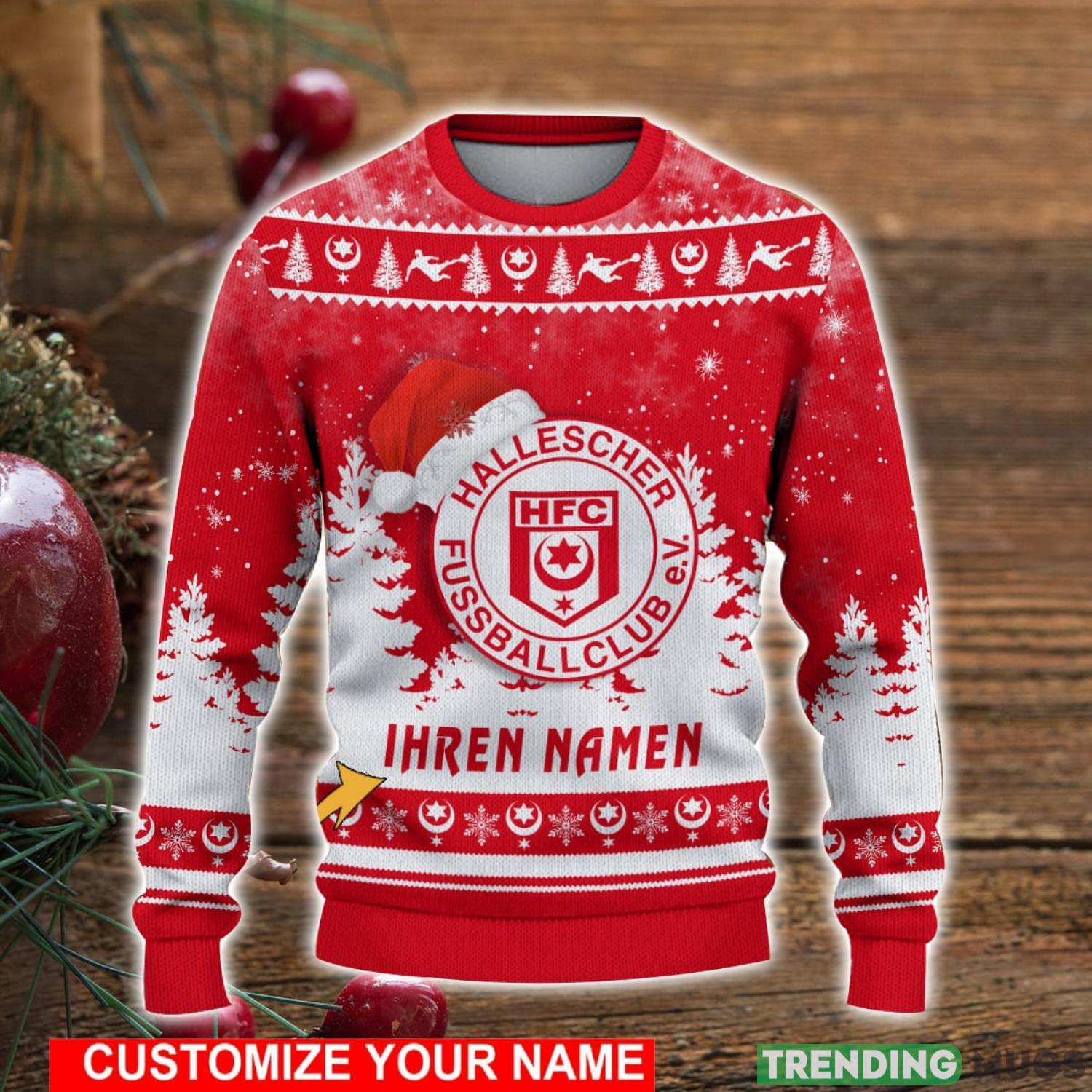 Custom Name Hallescher FC Christmas Sweater For Men And Women Ugly Sweater 3D Sweater Custom Name Hallescher FC Christmas Sweater For Men And Women Ugly Sweater 3D Sweater