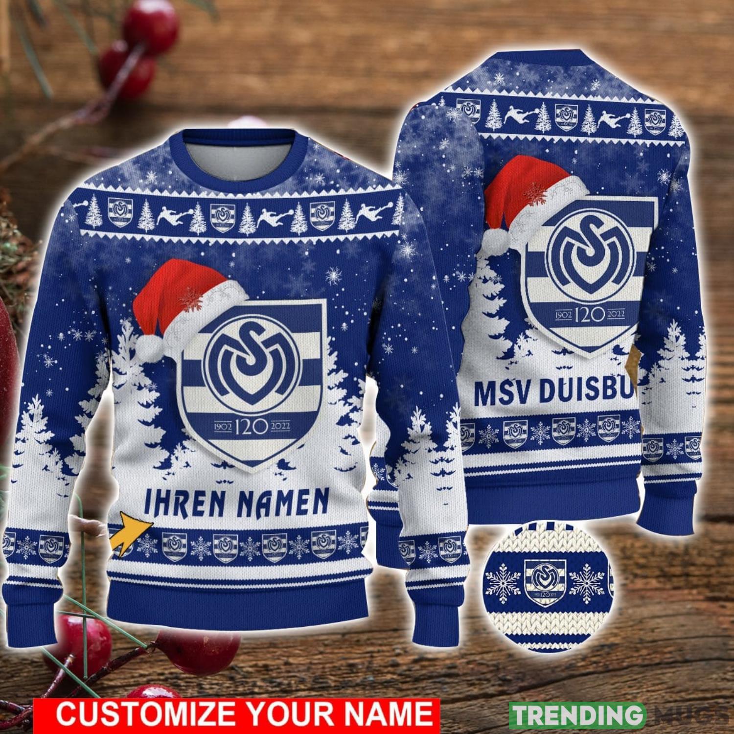 Custom Name MSV Duisburg Christmas Sweater For Men And Women Ugly Sweater Product Photo 1