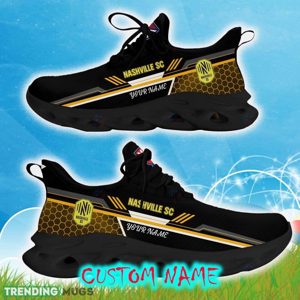 Custom Name Nashville SC Yellow Color Best Running Shoes For Fans Gift Men And Women Clunky Sneakers Max Soul Custom Name Nashville SC Yellow Color Best Running Shoes For Fans Gift Men And Women Clunky Sneakers Max Soul