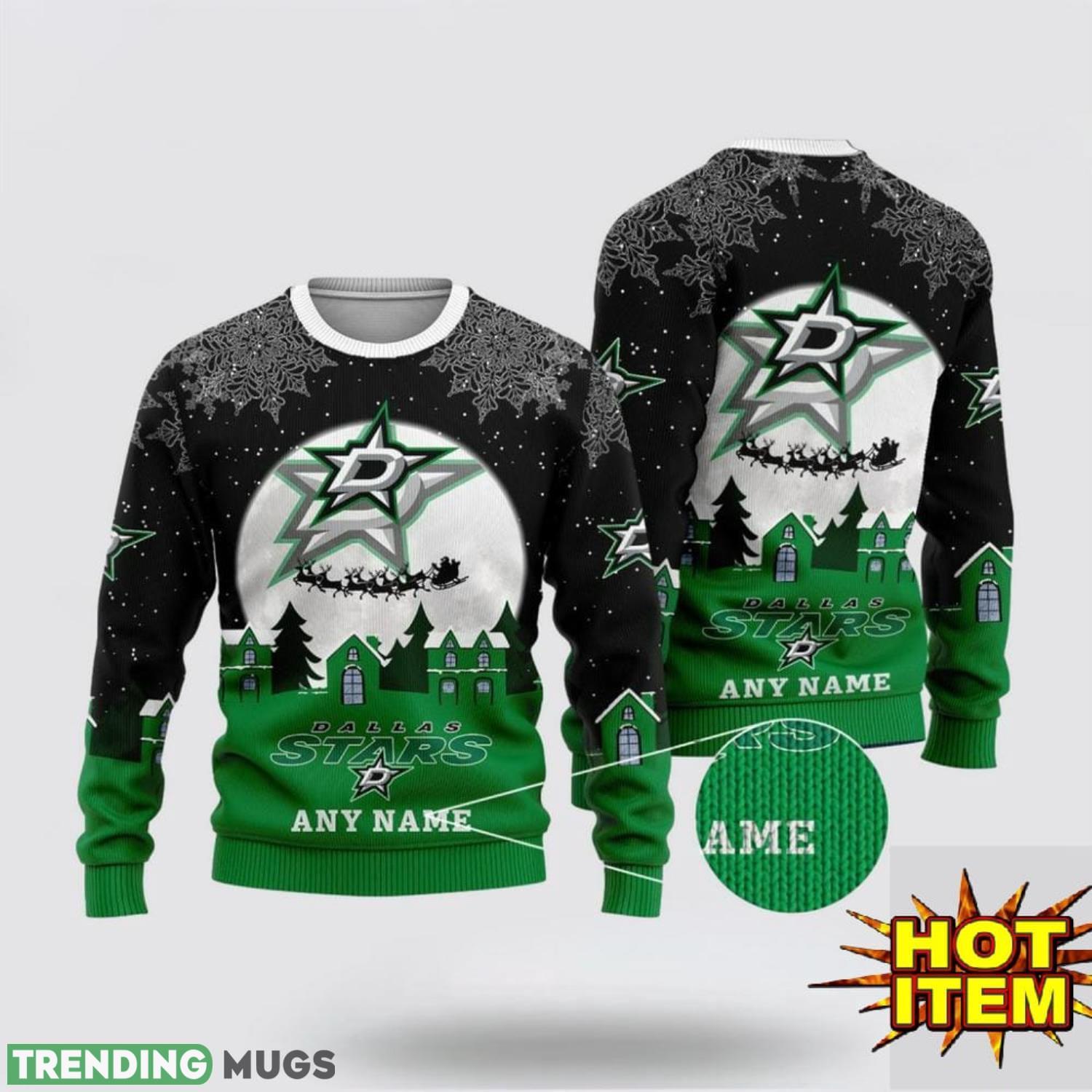 Custom Name NHL Dallas Stars 3D Sweater Christmas Holiday Gift Product Photo 1 Custom Name NHL Dallas Stars 3D Sweater Christmas Holiday Gift Product Photo 1