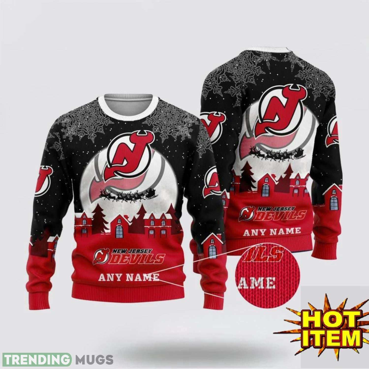 Custom Name NHL New Jersey Devils 3D Sweater Christmas Holiday Gift Product Photo 1 Custom Name NHL New Jersey Devils 3D Sweater Christmas Holiday Gift Product Photo 1