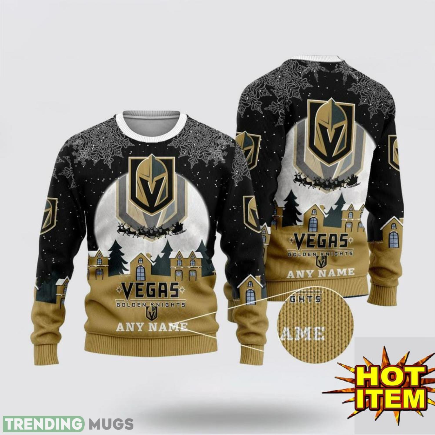 Custom Name NHL Vegas Golden Knights 3D Sweater Christmas Holiday Gift Product Photo 1 Custom Name NHL Vegas Golden Knights 3D Sweater Christmas Holiday Gift Product Photo 1