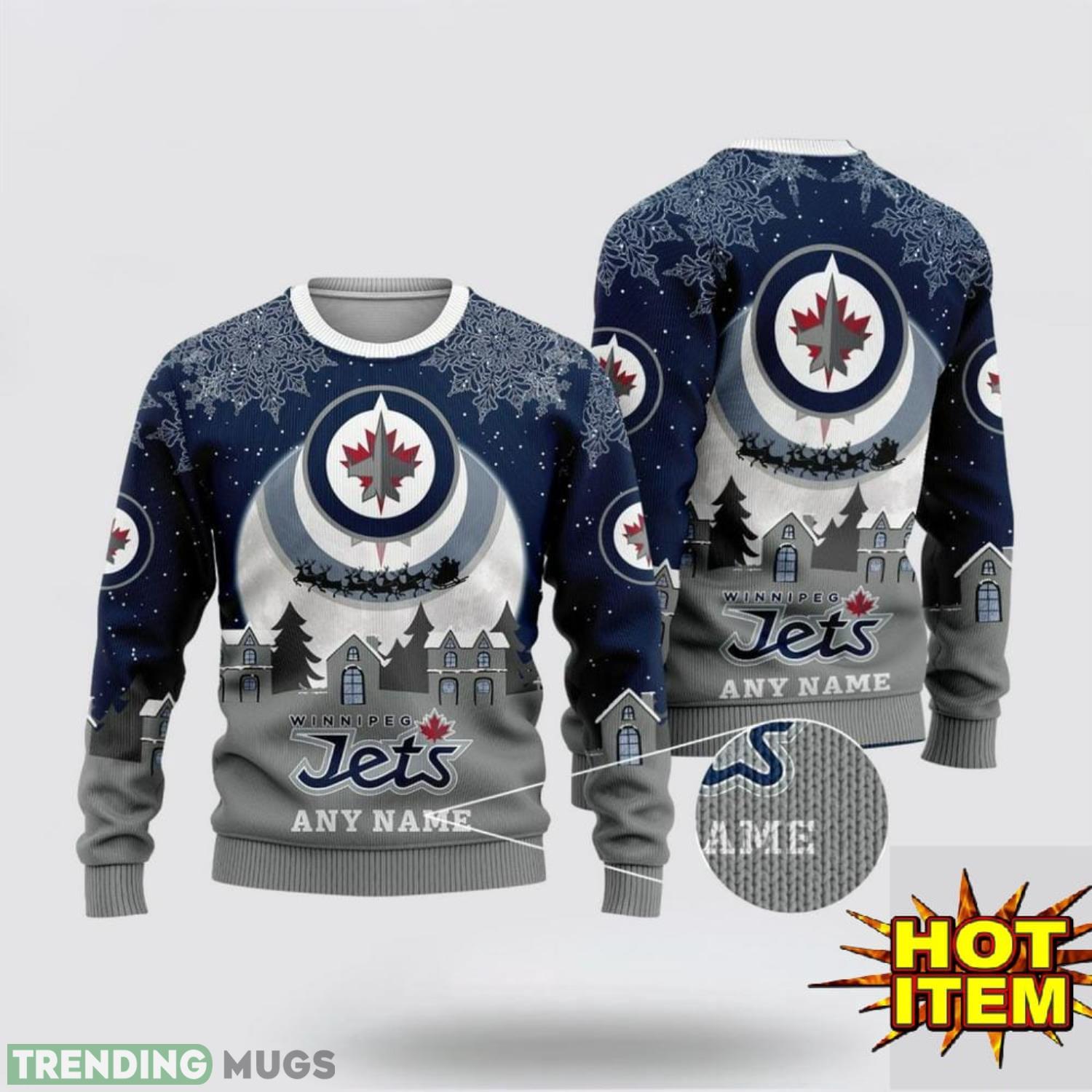 Custom Name NHL Winnipeg Jets 3D Sweater Christmas Holiday Gift Product Photo 1 Custom Name NHL Winnipeg Jets 3D Sweater Christmas Holiday Gift Product Photo 1