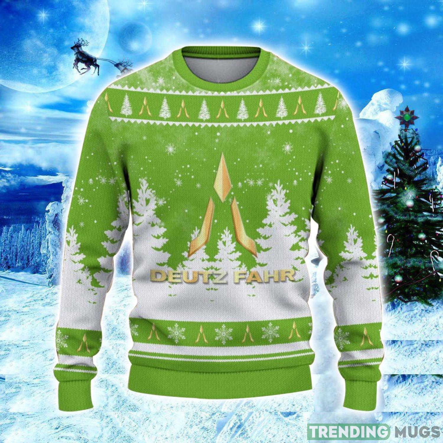 Deutz Fahr Logo Wearing Santa Hat Christmas Gift Ugly Christmas Sweater Christmas Gift Ideas 3D Sweater Deutz Fahr Logo Wearing Santa Hat Christmas Gift Ugly Christmas Sweater Christmas Gift Ideas 3D Sweater