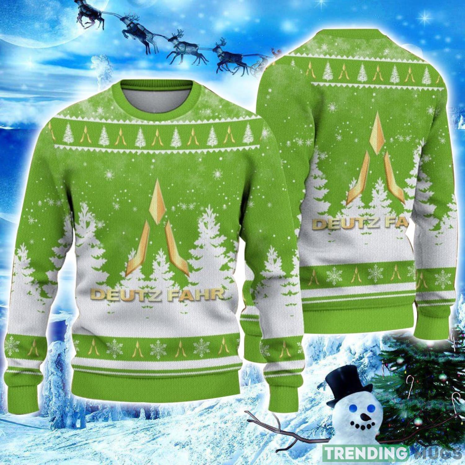 Deutz-Fahr Logo Wearing Santa Hat Christmas Gift Ugly Christmas Sweater Christmas Gift Ideas Product Photo 1 Deutz-Fahr Logo Wearing Santa Hat Christmas Gift Ugly Christmas Sweater Christmas Gift Ideas Product Photo 1