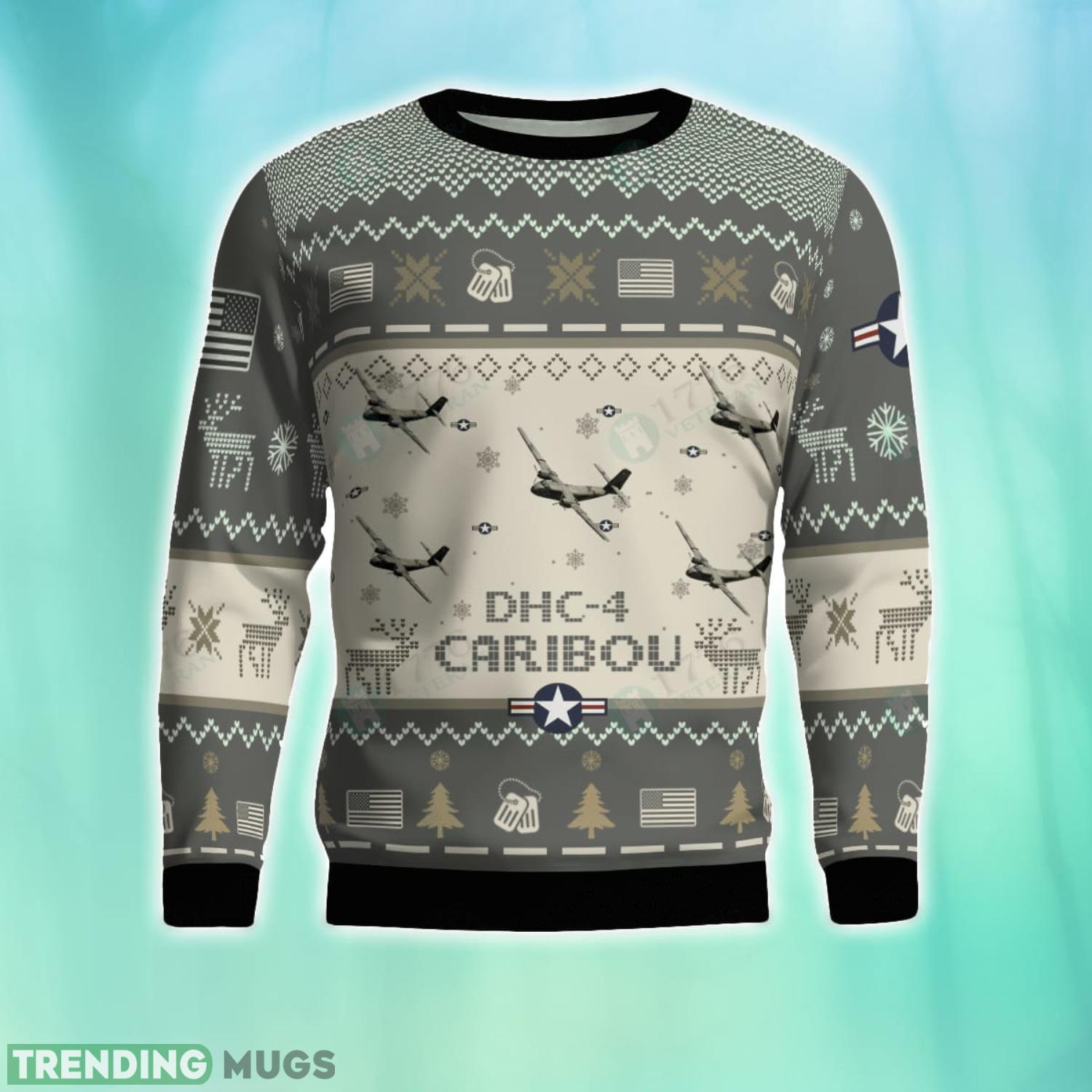 DHC-4 Caribou DHC4 3D Aircraft Ugly Sweater Christmas Gift For Men And Women Product Photo 1