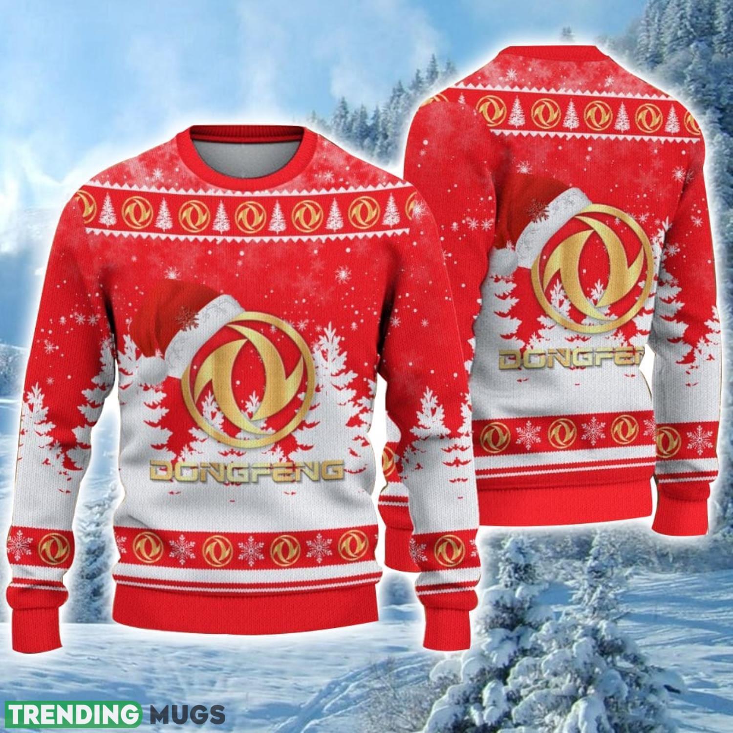 Dongfeng Logo Wearing Santa Hat Christmas Gift Ugly Christmas Sweater For Car Lover 3D Sweater Product Photo 1 Dongfeng Logo Wearing Santa Hat Christmas Gift Ugly Christmas Sweater For Car Lover 3D Sweater Product Photo 1