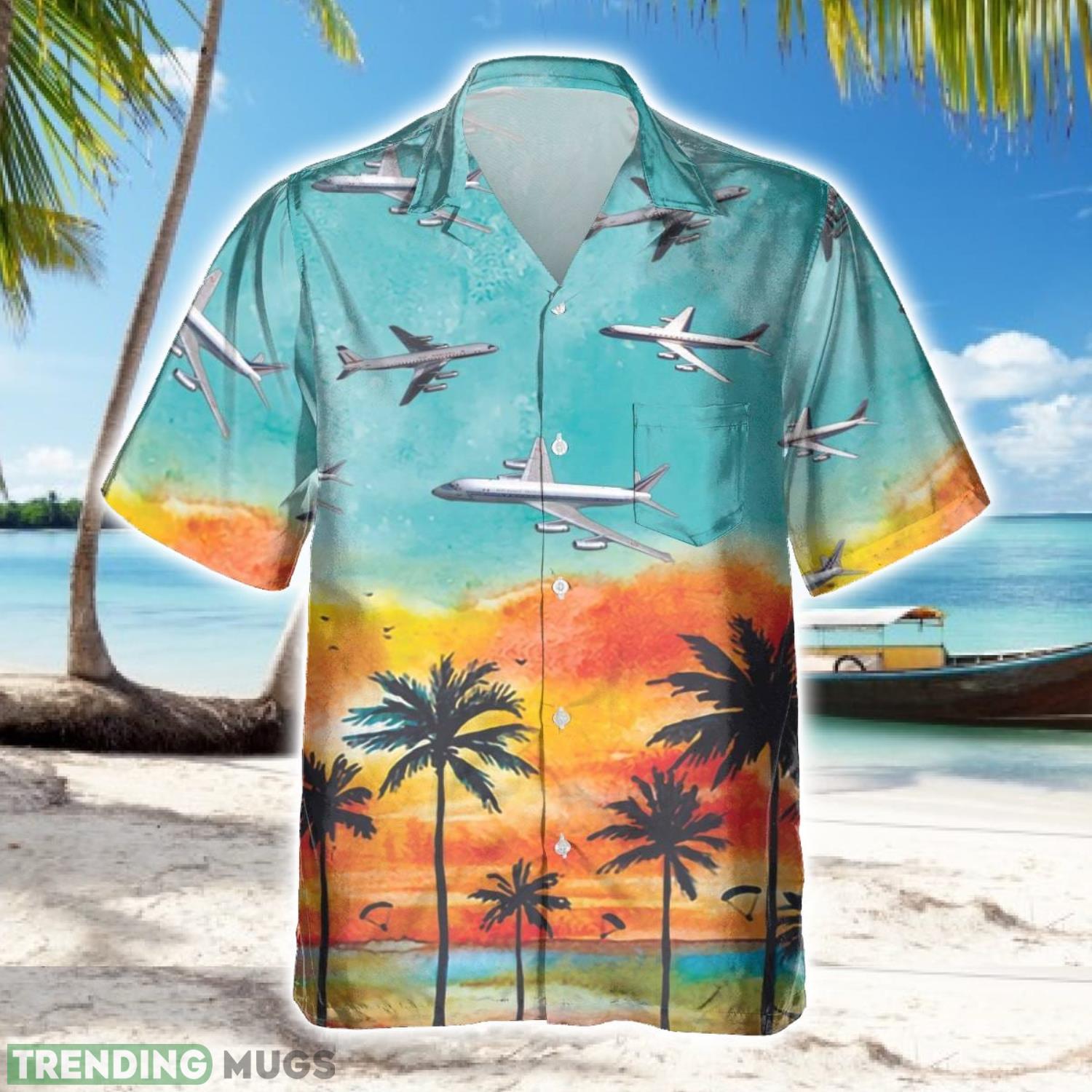Douglas DC-8 DC8 Hawaiian Shirt US Aircraft Hawaii Buton Shirt Product Photo 1 Douglas DC-8 DC8 Hawaiian Shirt US Aircraft Hawaii Buton Shirt Product Photo 1