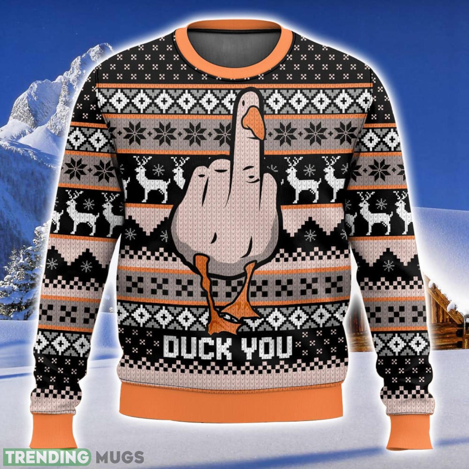 Duck You Funny Christmas All Over Printed Ugly Christmas Sweater 2023 Christmas Gift Ideas Holiday Gift Product Photo 1 Duck You Funny Christmas All Over Printed Ugly Christmas Sweater 2023 Christmas Gift Ideas Holiday Gift Product Photo 1