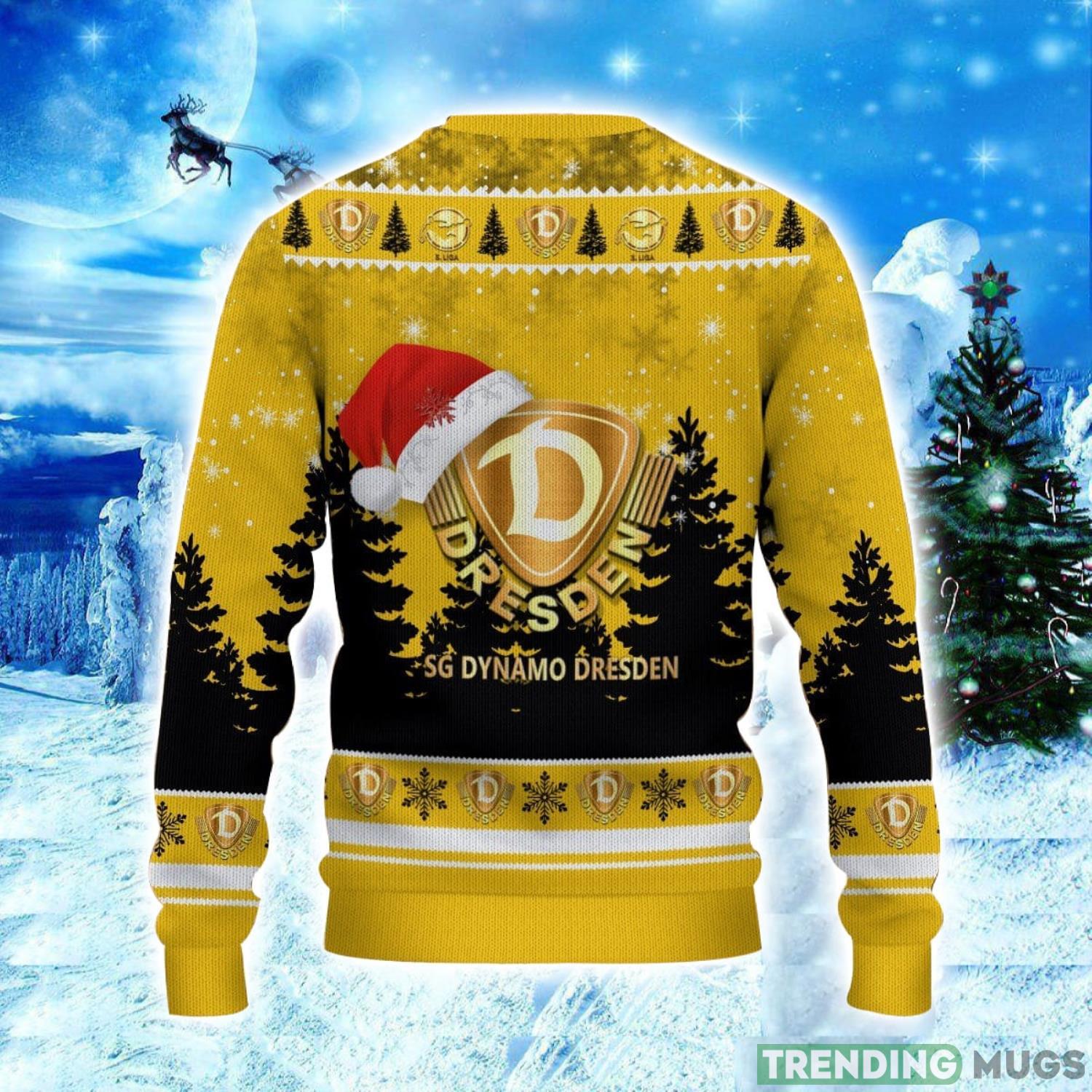 Dynamo Dresden Logo Wearing Santa Hat Ugly Christmas Sweater Unisex 3D Christmas sweater 3D Sweater Dynamo Dresden Logo Wearing Santa Hat Ugly Christmas Sweater Unisex 3D Christmas sweater 3D Sweater