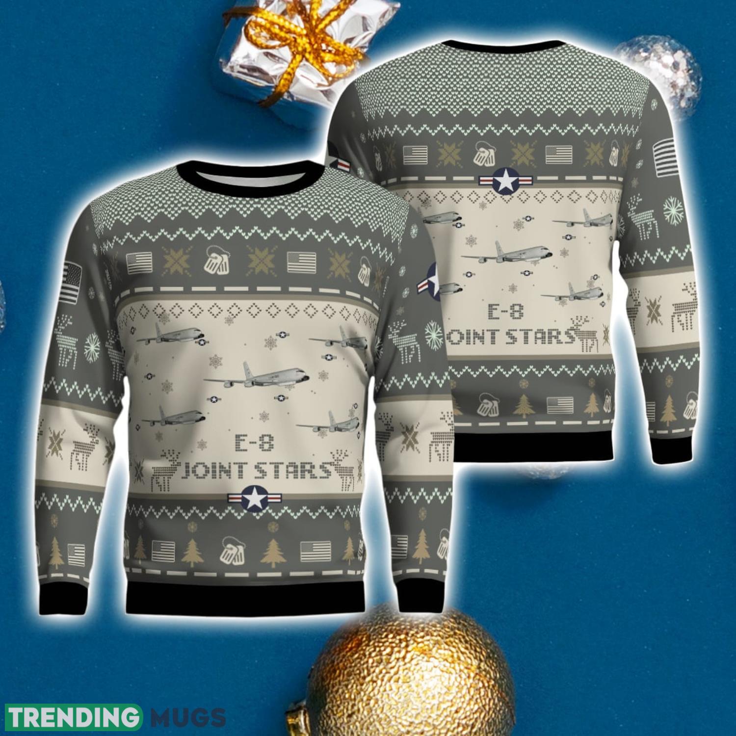 E-8 Joint STARS E8 Aircraft New Trend Veteran Sweater Ugly Christmas Sweater Gift For Christmas Product Photo 1 E-8 Joint STARS E8 Aircraft New Trend Veteran Sweater Ugly Christmas Sweater Gift For Christmas Product Photo 1