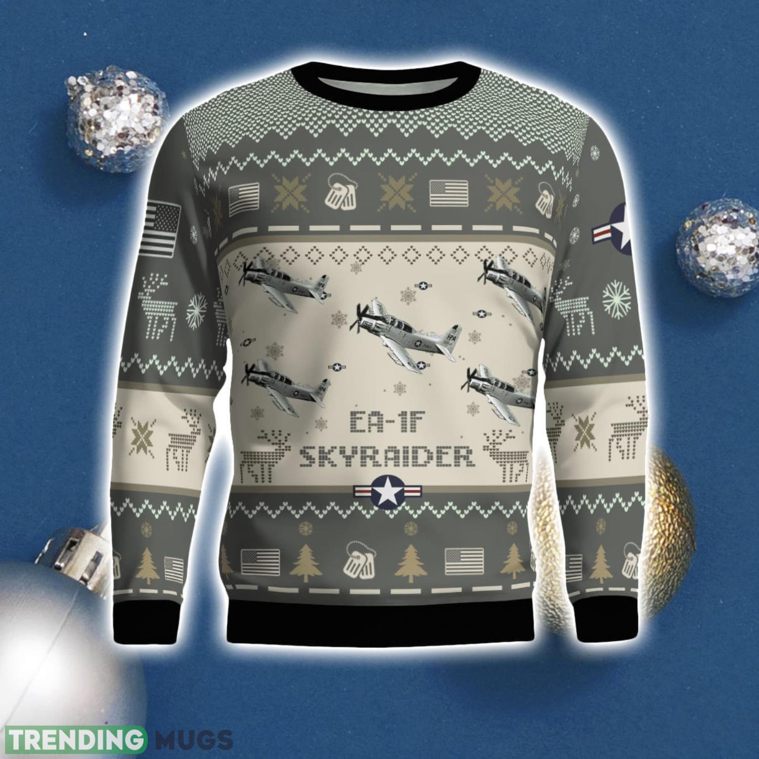 EA 1F Skyraider EA1F Aircraft New Trend Veteran Sweater Ugly Christmas Sweater Gift For Christmas 3D Sweater EA 1F Skyraider EA1F Aircraft New Trend Veteran Sweater Ugly Christmas Sweater Gift For Christmas 3D Sweater