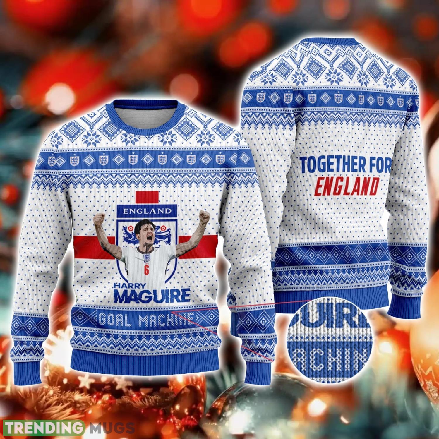 England Harry Maguire Together For England FiFa World Cup Qatar 2022 Ugly Christmas Sweater Christmas Gift For Sport Fans Product Photo 1 England Harry Maguire Together For England FiFa World Cup Qatar 2022 Ugly Christmas Sweater Christmas Gift For Sport Fans Product Photo 1