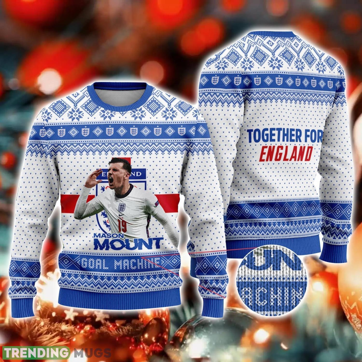 England Mason Mount Together For England FiFa World Cup Qatar 2022 Ugly Christmas Sweater Christmas Gift For Sport Fans Product Photo 1 England Mason Mount Together For England FiFa World Cup Qatar 2022 Ugly Christmas Sweater Christmas Gift For Sport Fans Product Photo 1