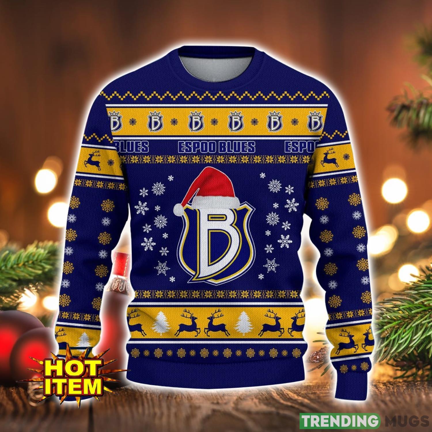 Espoo Blues 3D Ugly Christmas Sweater For Men And Women Sport Fans 3D Sweater Espoo Blues 3D Ugly Christmas Sweater For Men And Women Sport Fans 3D Sweater