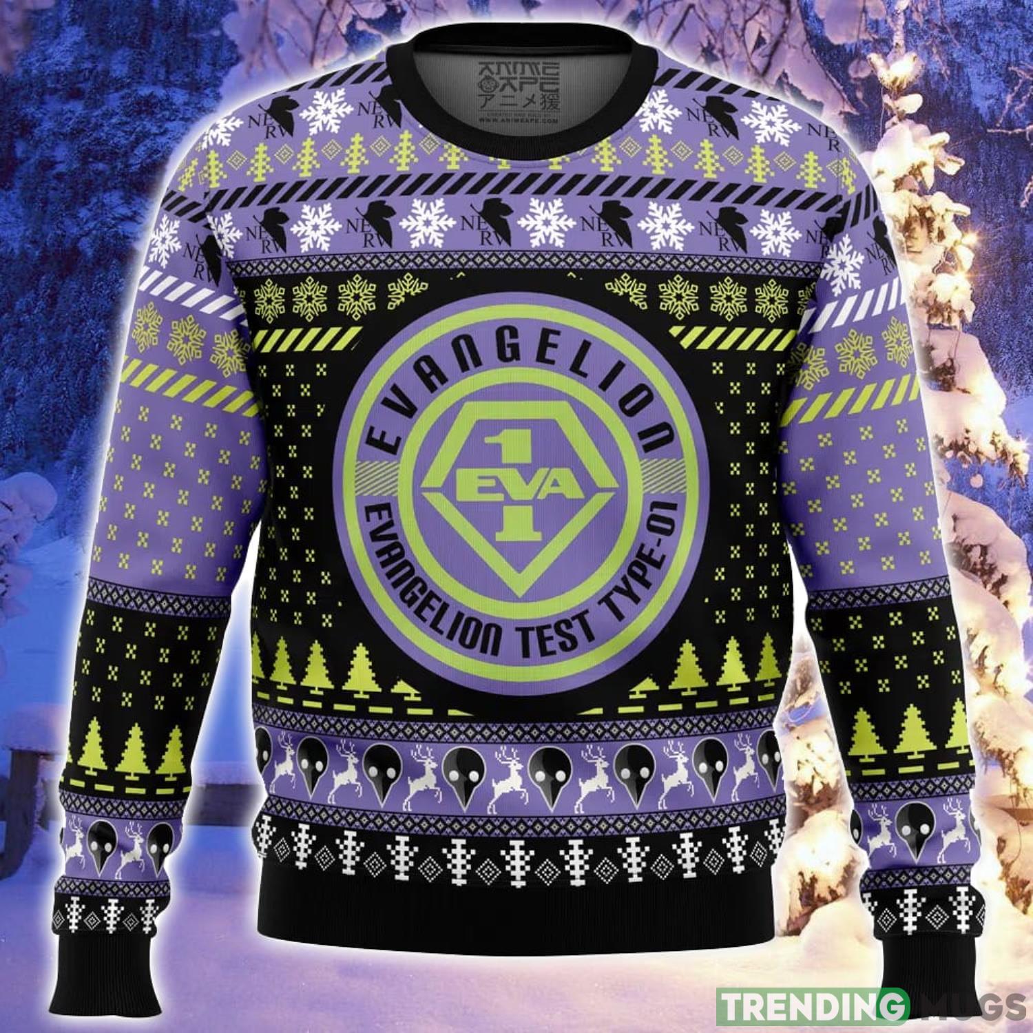 Eva 01 Neon Genesis Evangelion Ugly Christmas Sweater Holiday Gift Christmas Sweater 3D Sweater Eva 01 Neon Genesis Evangelion Ugly Christmas Sweater Holiday Gift Christmas Sweater 3D Sweater