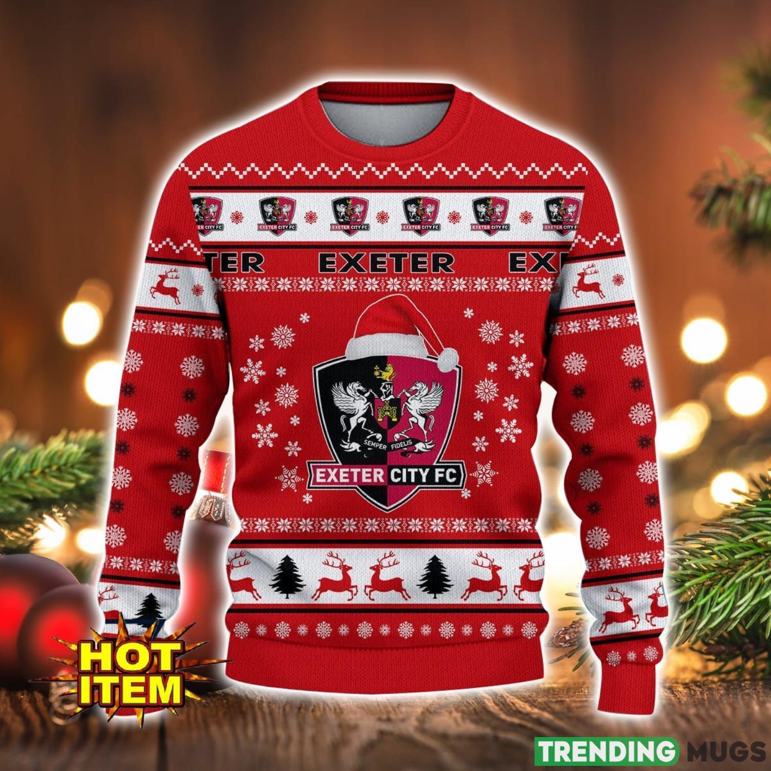 Exeter City 3D Ugly Christmas Sweater For Men And Women Sport Fans 3D Sweater Exeter City 3D Ugly Christmas Sweater For Men And Women Sport Fans 3D Sweater