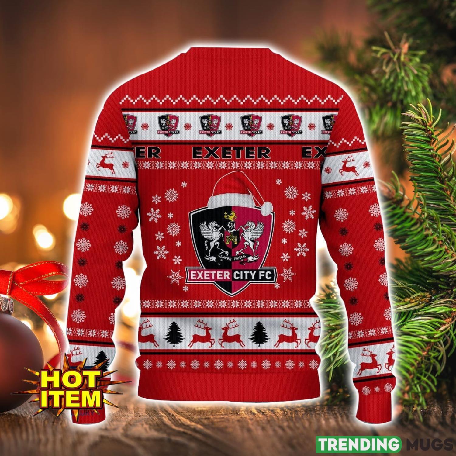 Exeter City 3D Ugly Christmas Sweater For Men And Women Sport Fans 3D Sweater Exeter City 3D Ugly Christmas Sweater For Men And Women Sport Fans 3D Sweater