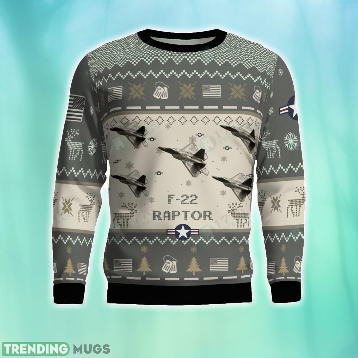 F-22 Raptor F22 3D Aircraft Ugly Sweater Christmas Gift For Men And Women Product Photo 1